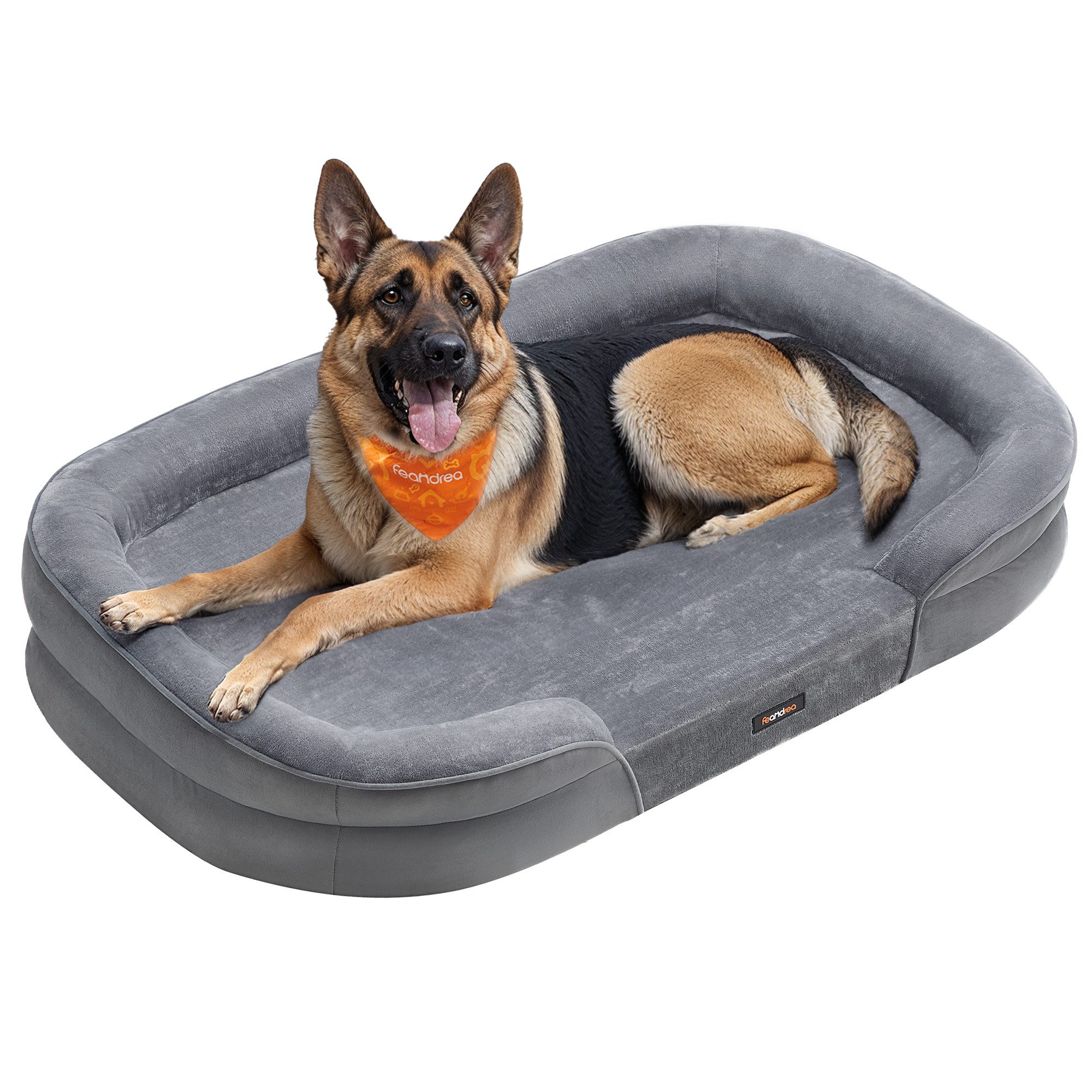 FEANDREA Tierbett Hundebett, Hundekissen, abnehmbar, große Hunde, 122 x 85 x 18 cm, orthopädisch, wasserdichte Innenschicht