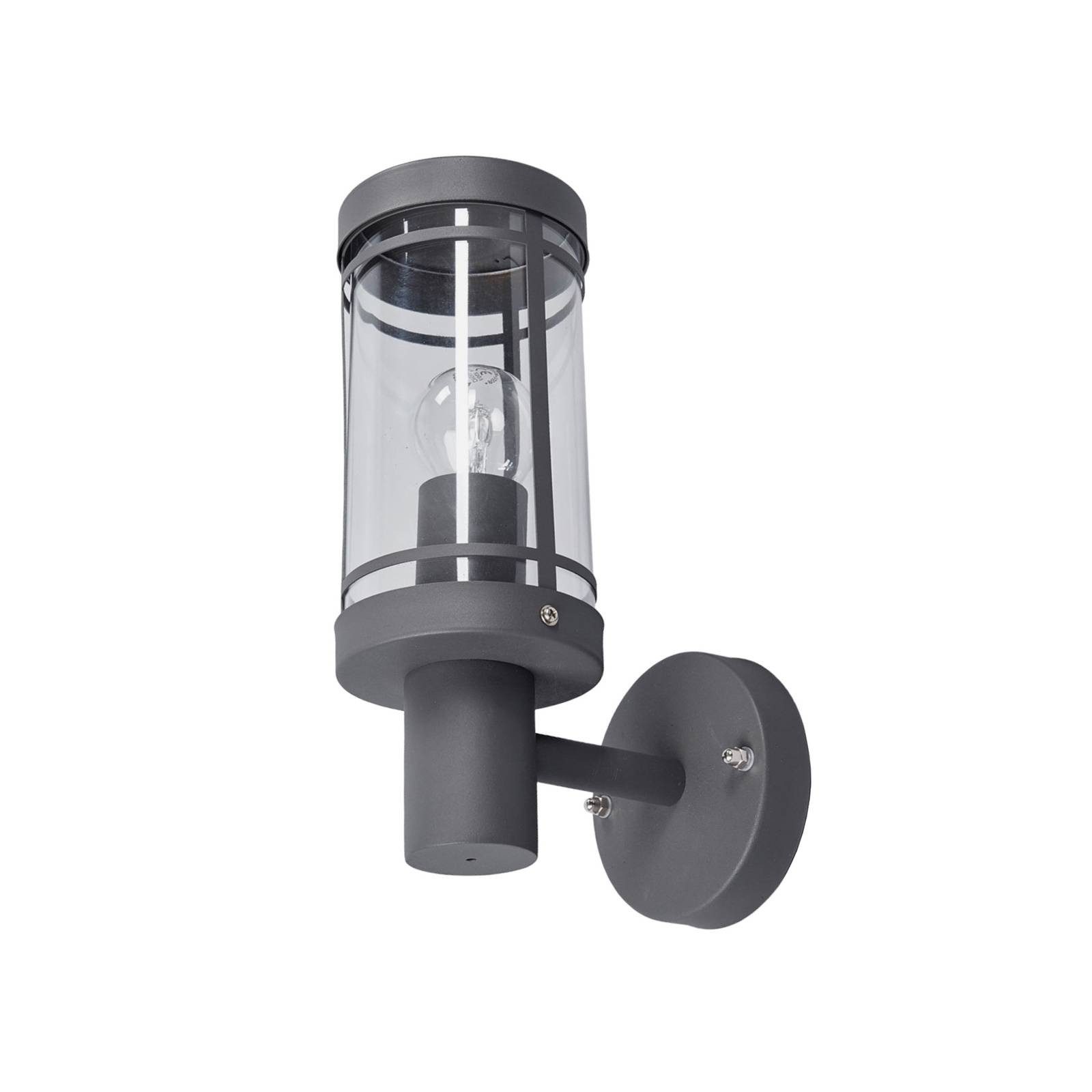 Lindby Außen-Wandleuchte Djori, Edelstahl Alu IP44, 1 x 15 W LED