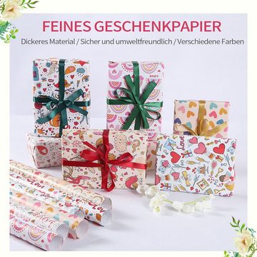 Daisred Geschenkpapier 50*70cm, Valentinstag Geschenk Papier,10 Stück 1 Farben