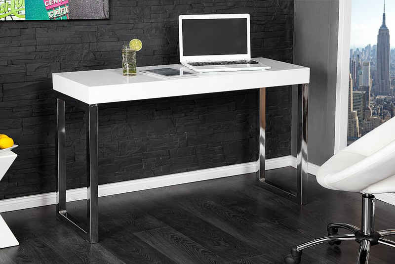 riess-ambiente Konsolentisch WHITE DESK 120cm weiß, Konsole · Hochglanz · Bürotisch · Modern Design