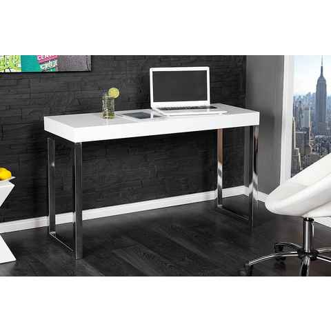 riess-ambiente Konsolentisch WHITE DESK 120cm weiß, Konsole · Hochglanz · Bürotisch · Modern Design