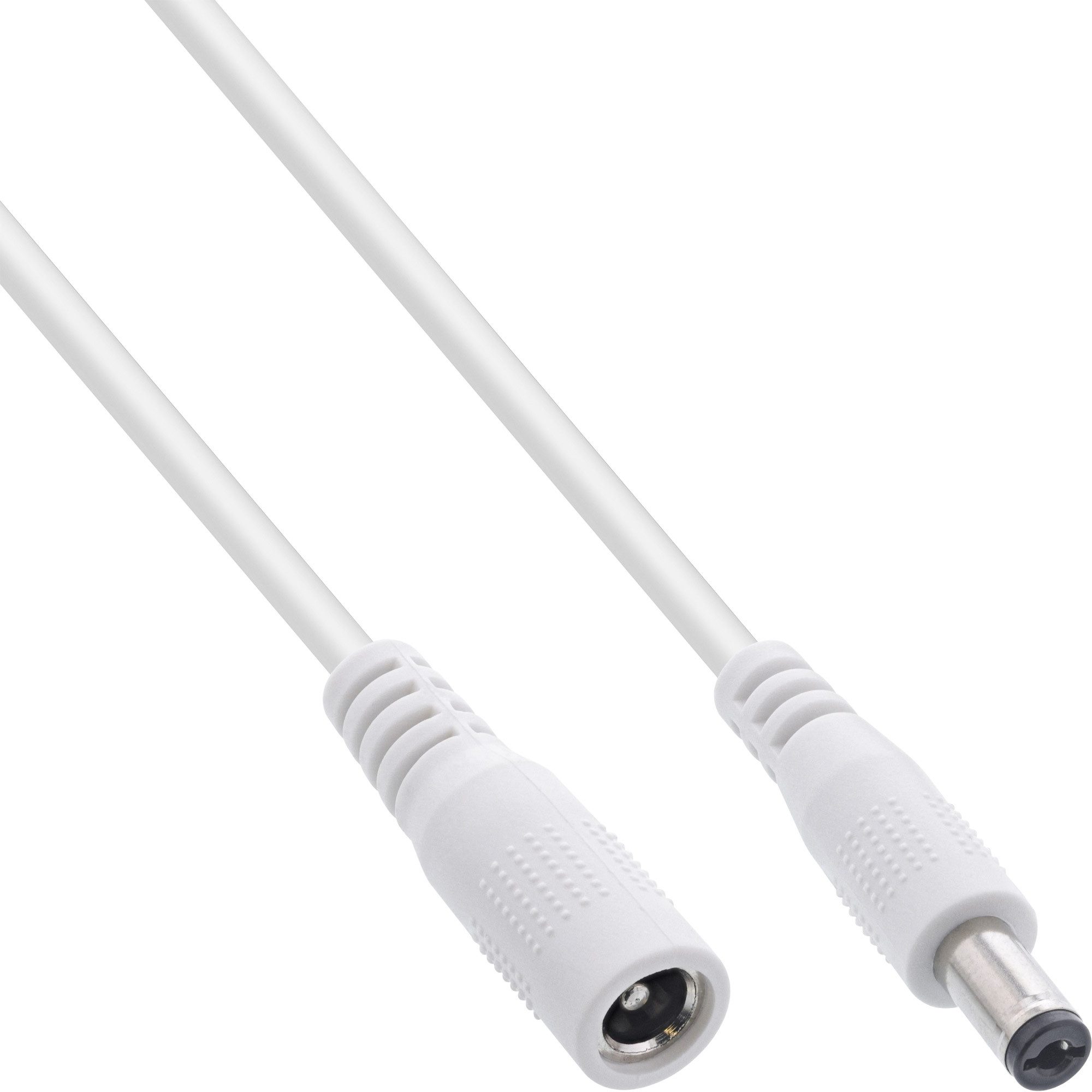 Inline InLine® Verlängerungskabel, DC Stecker 5,5x2,1mm, weiß, 5m Stromkabel