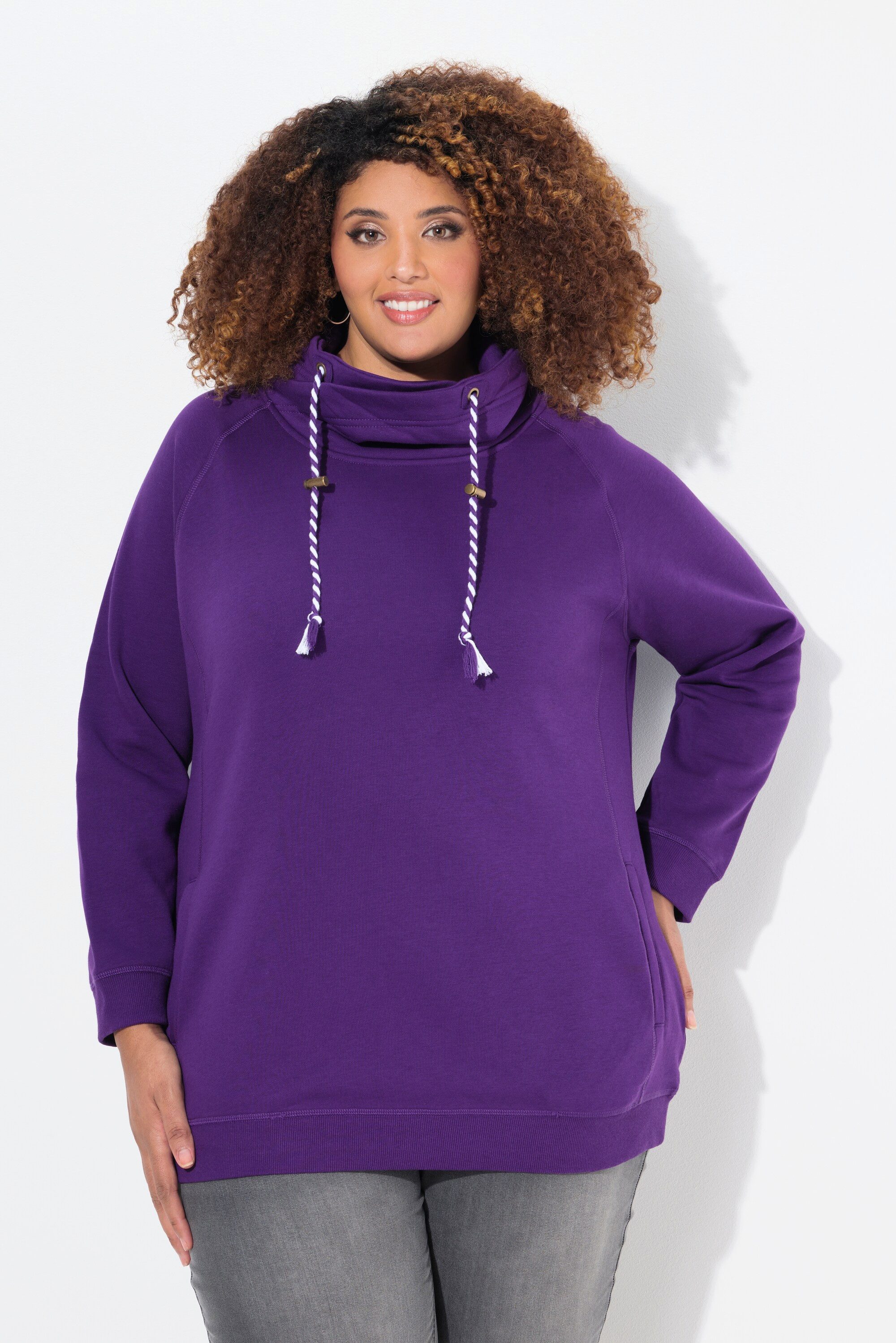 Ulla Popken Sweatshirt Sweatshirt weiter Stehkragen Taschen – Bild 5 von 5