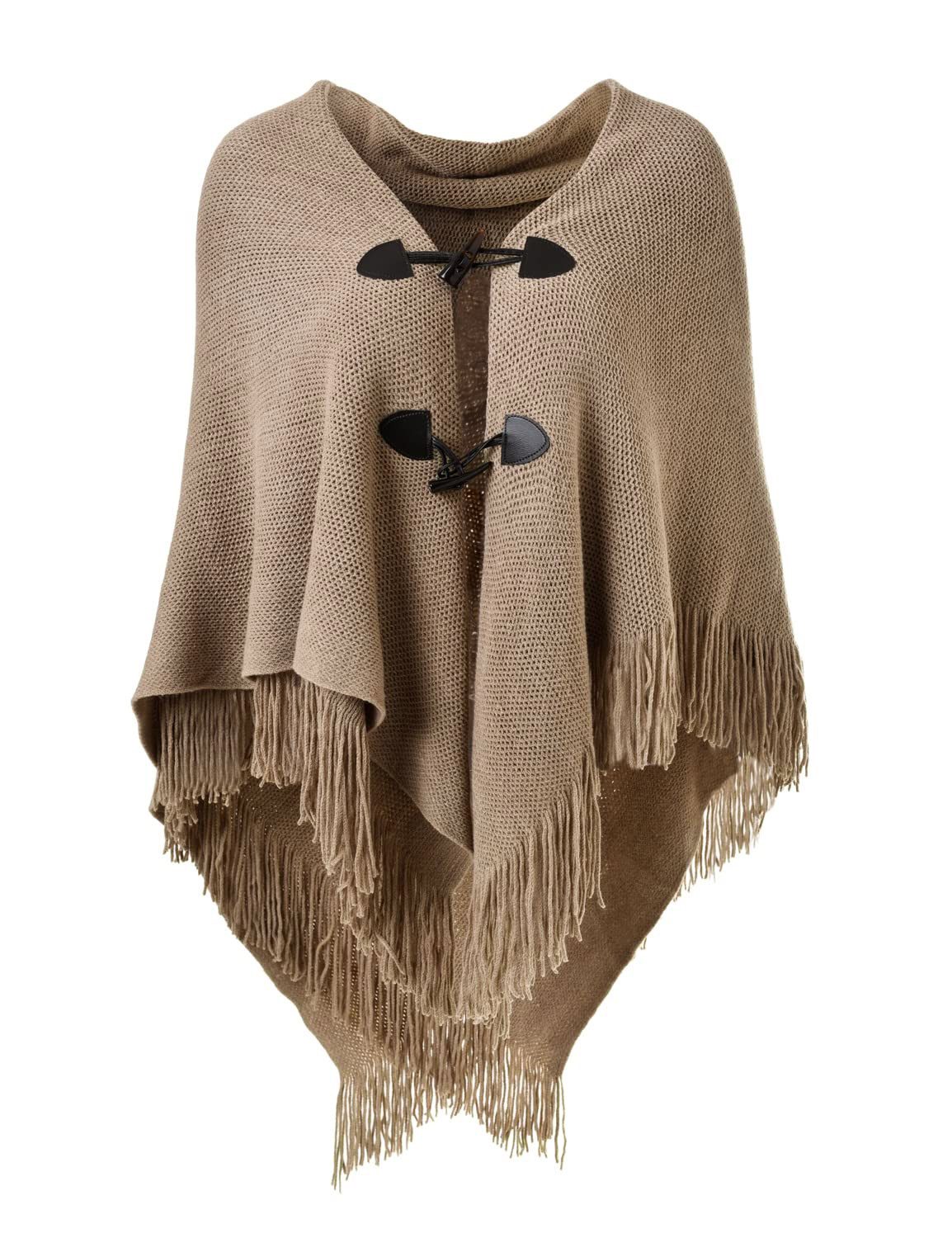 Autrucker Poncho Damen Poncho Schal, Kuscheliges Oversize Cape mit offener Front (1-St) Weicher Schulterumhang für Herbst und Winter