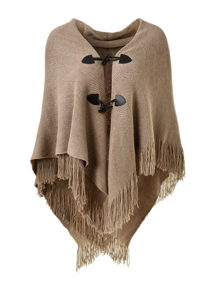 Autrucker Poncho Damen Poncho Schal, Kuscheliges Oversize Cape mit offener Front (1-St) Weicher Schulterumhang für Herbst und Winter