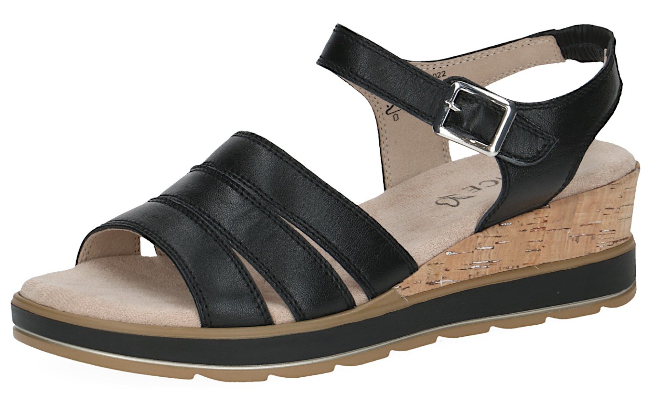 9-28711-44 022 Black Nappa Sandale
