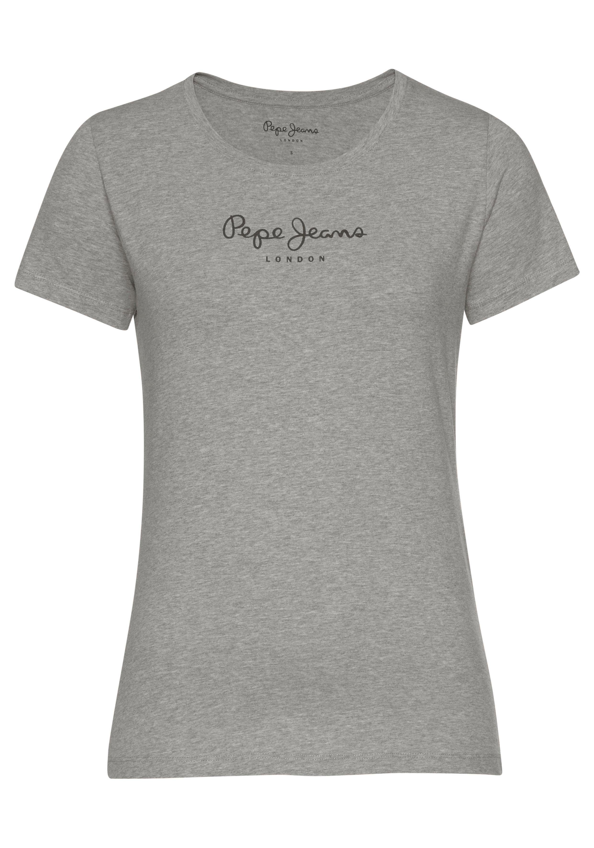 Pepe Jeans T-Shirt NEW marl VIRGINIA Logo-Print grey 933 mit