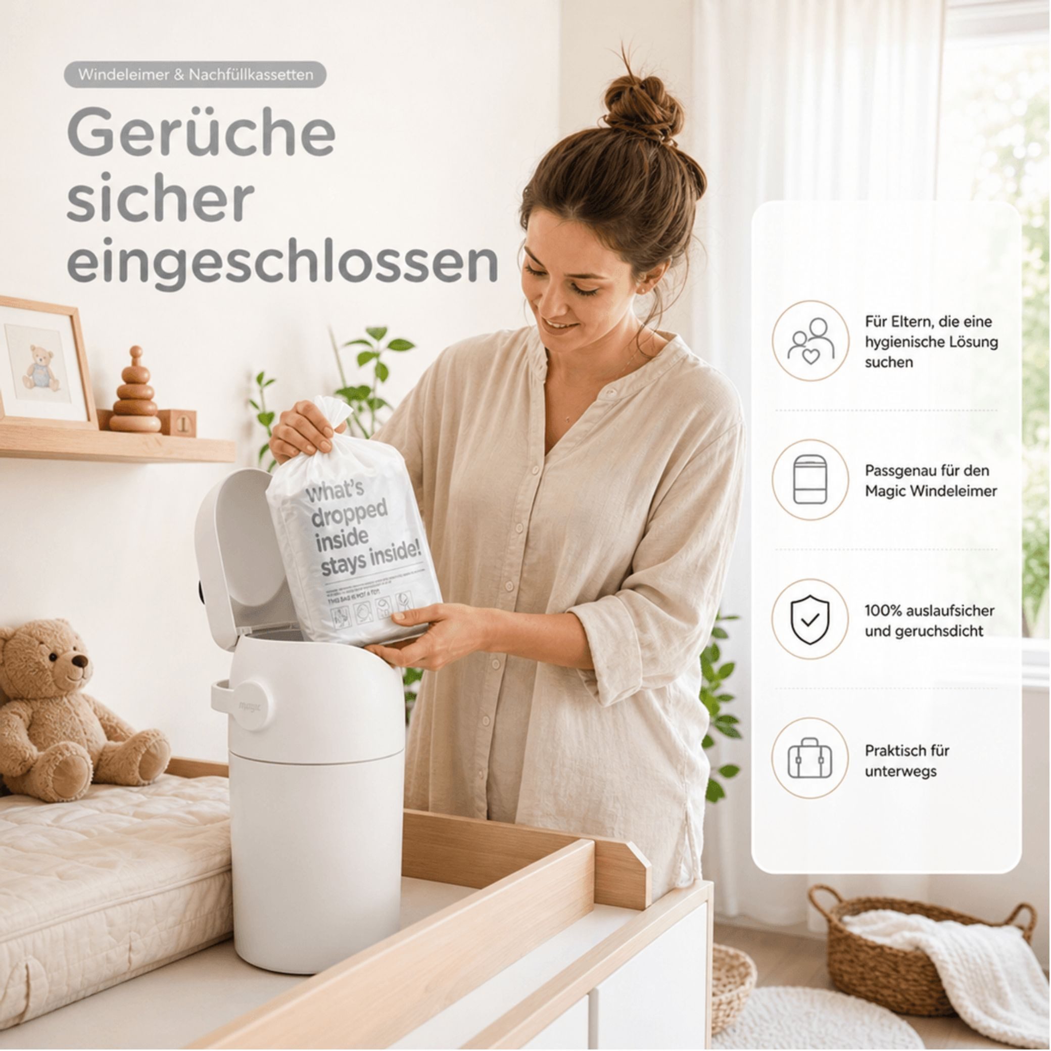 Kinderhaus Blaubaer Windeleimer Windeleimer Nachfüllpack TOP