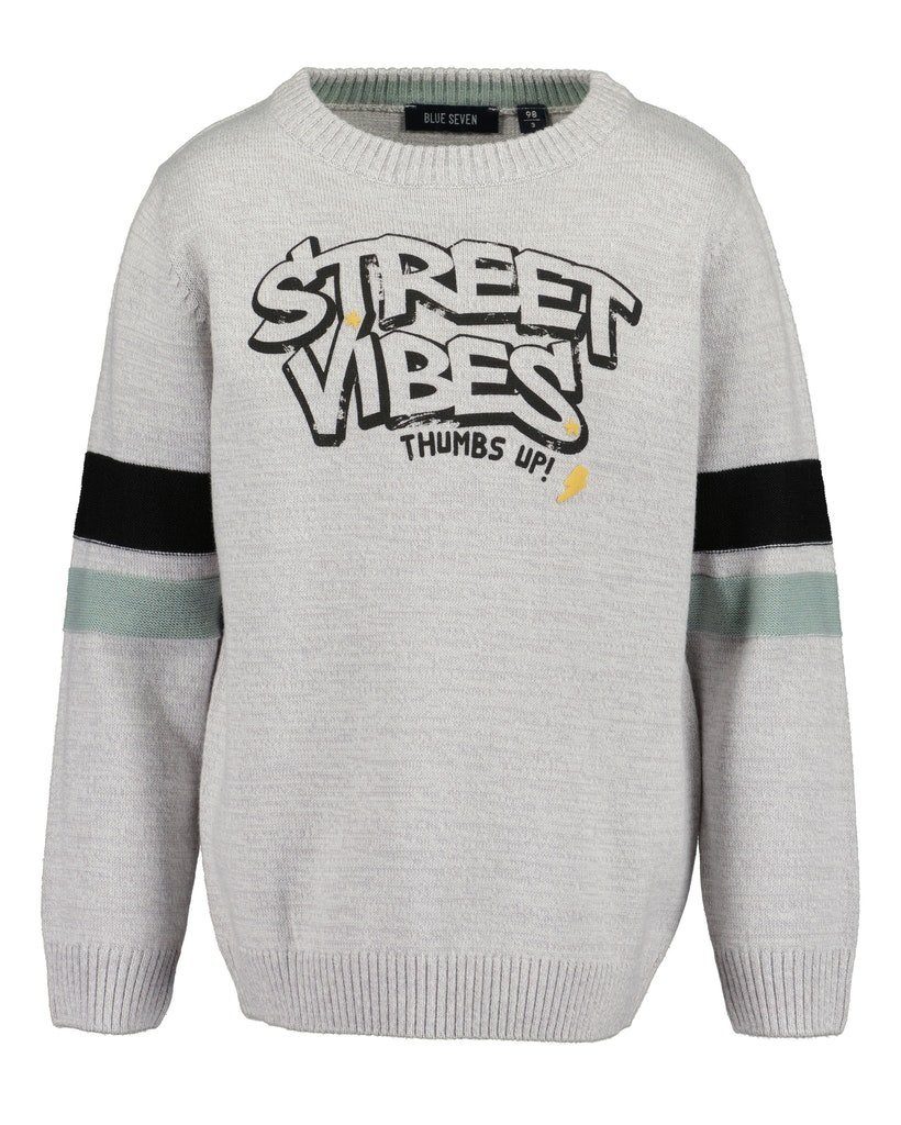 Blue Seven Strickpullover Blue Seven Jungen Pullover Strickpullover Streetstyle fog melange (1-tlg)