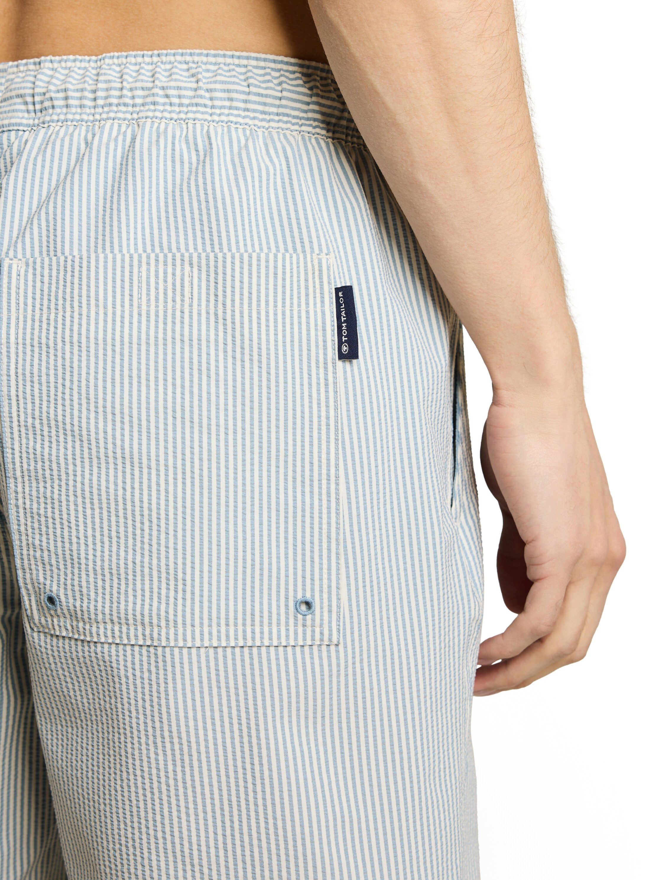 TOM TAILOR Badehose im Streifen-Design und mit Eingrifftaschen