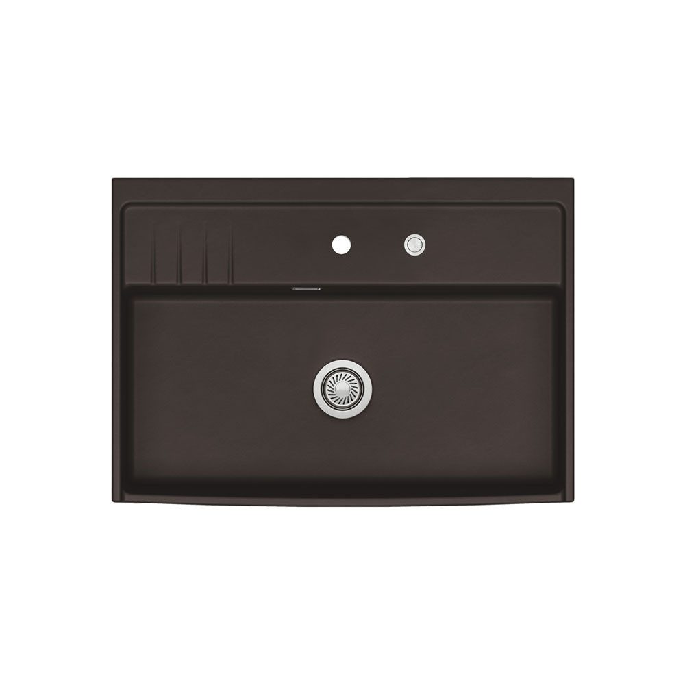 Systemceram Küchenspüle KeraDomo Kentro 90 Excenterbetätigung Siena, 89,5/618 cm