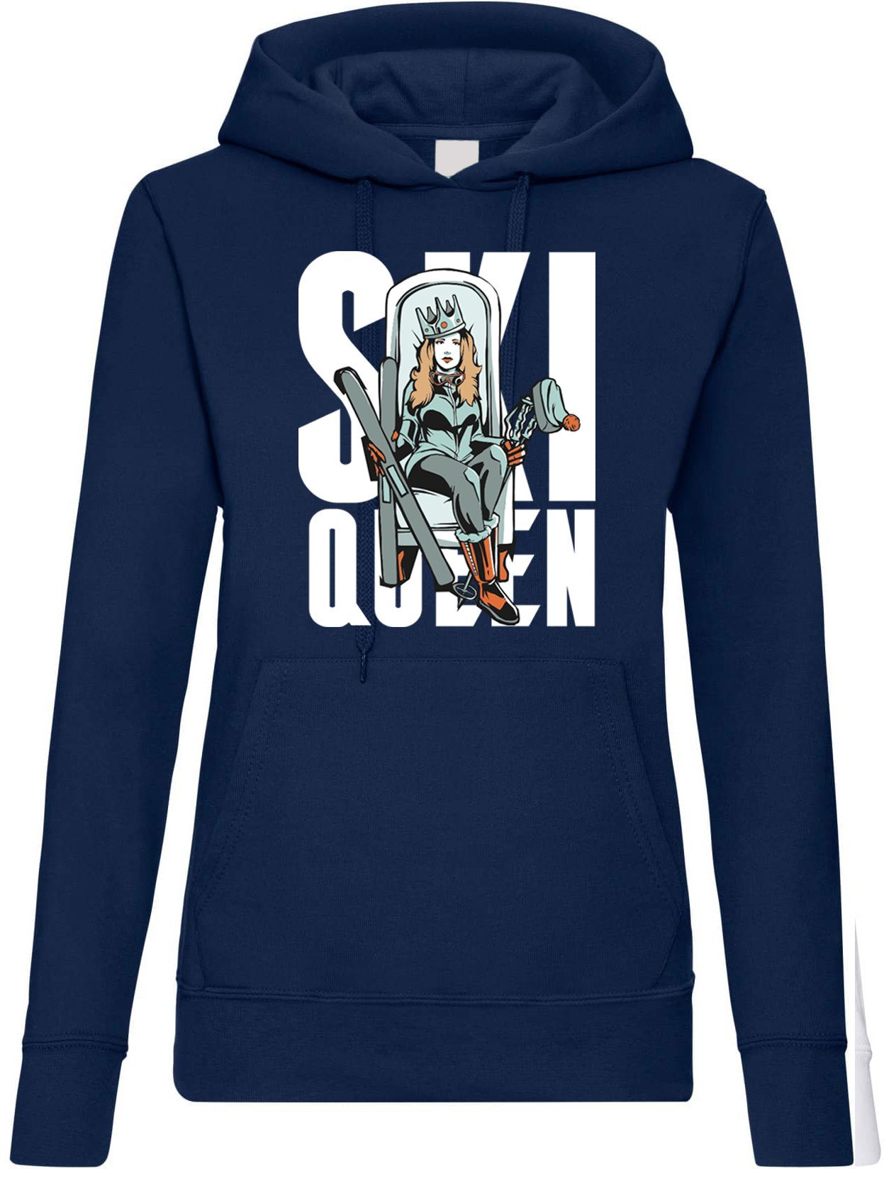 Youth Designz Kapuzenpullover Ski Queen Damen Hoodie Pullover mit trendigem Frontprint