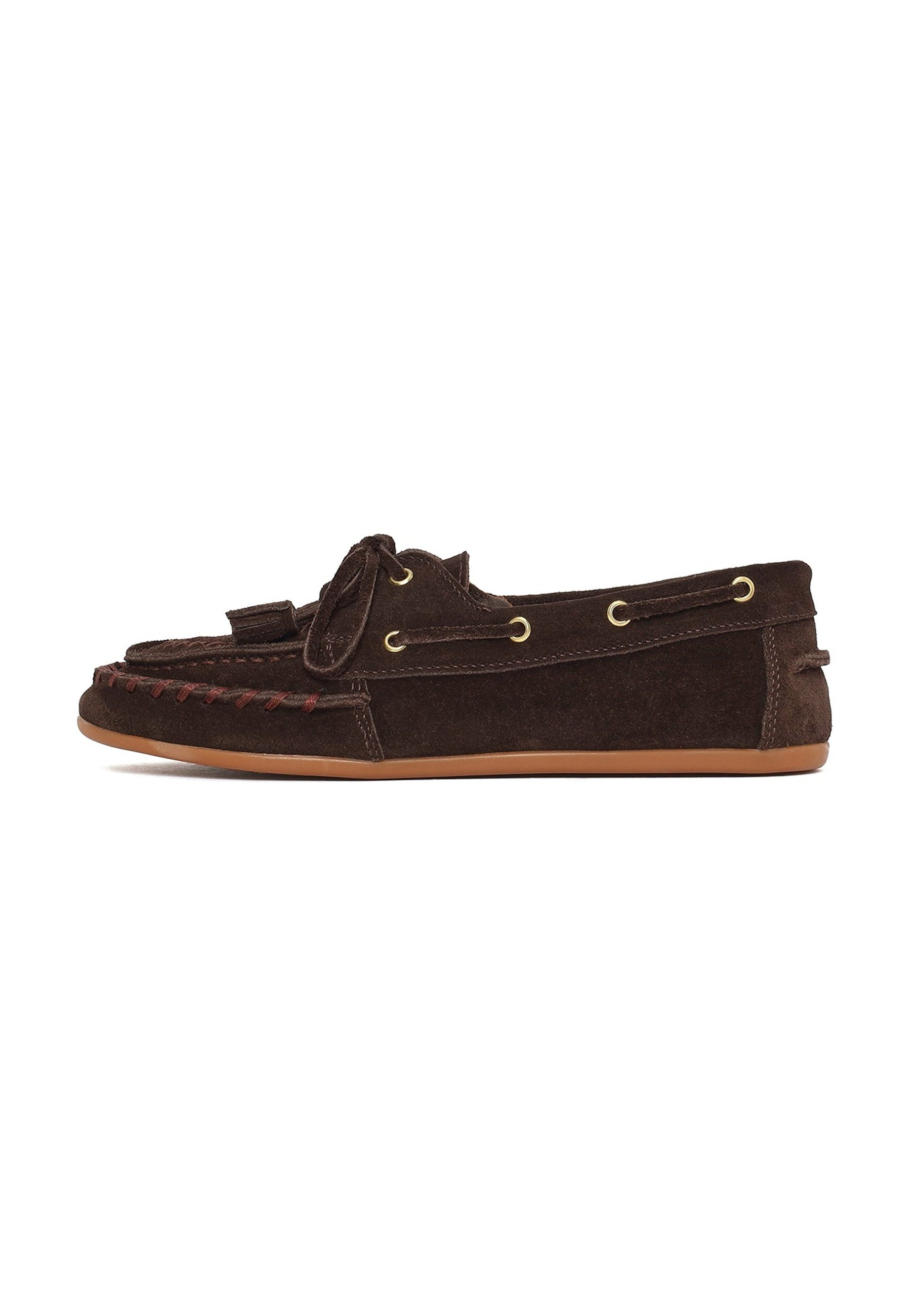 Derimod Loafer aus Veloursleder Loafer Echtes Leder, Slip-On-Stil, Textilfutter, TPU-Sohle