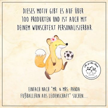 Mr. & Mrs. Panda Grußkarte Fußballerin Leidenschaft - Weiß - Geschenk, Glücksbringer, Abschied, Hochwertiger Karton