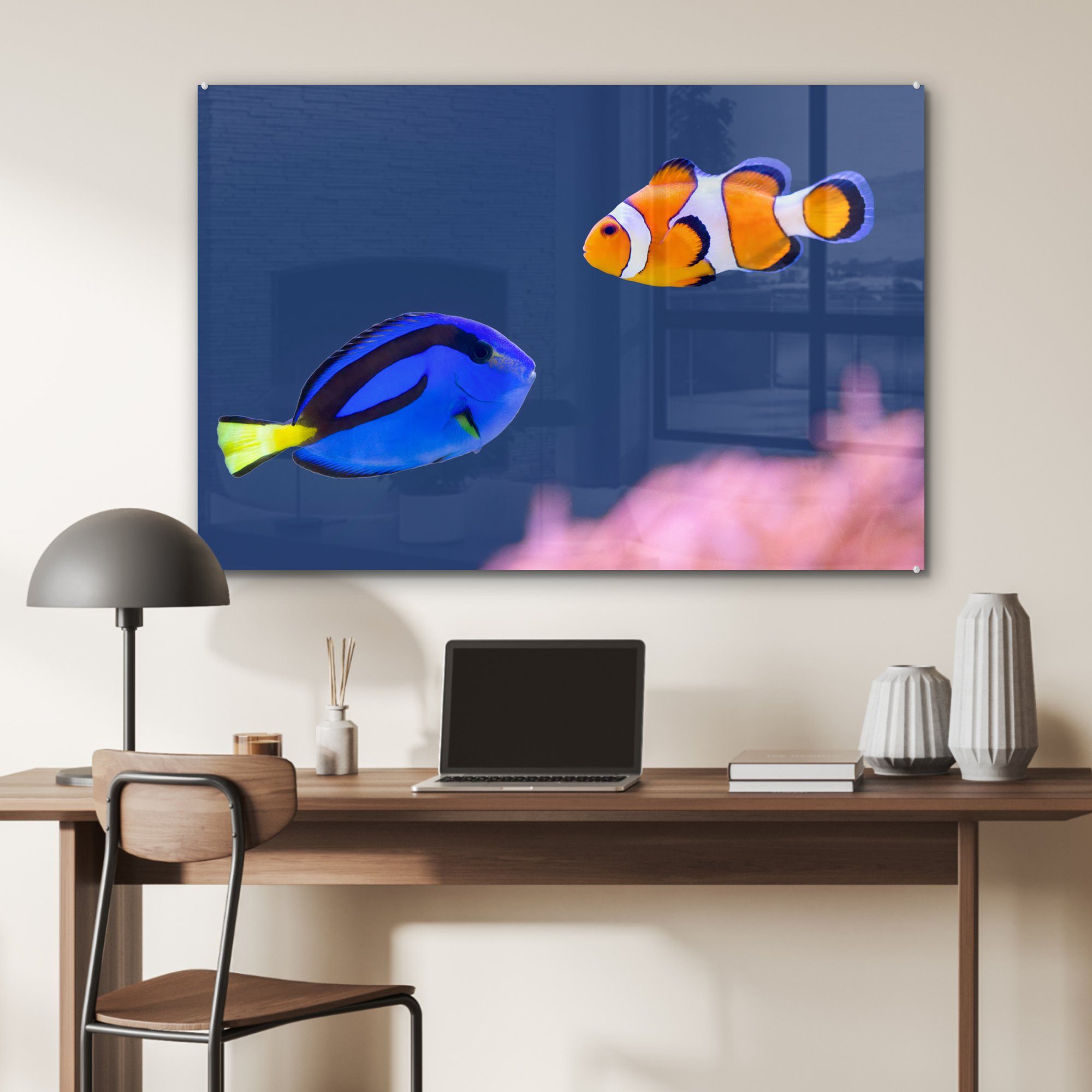 Wohnzimmer Acrylglasbilder - Wasser & Nemo, MuchoWow Schlafzimmer St), - Acrylglasbild Fisch (1