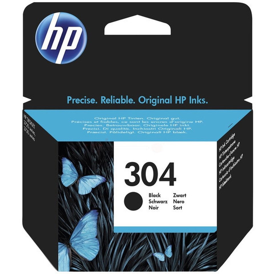 HP 304 / N9K06AE301 Tintenpatrone (1-tlg., Druckkopfpatrone schwarz Blister Multi-Tag schwarz 120 Seiten)