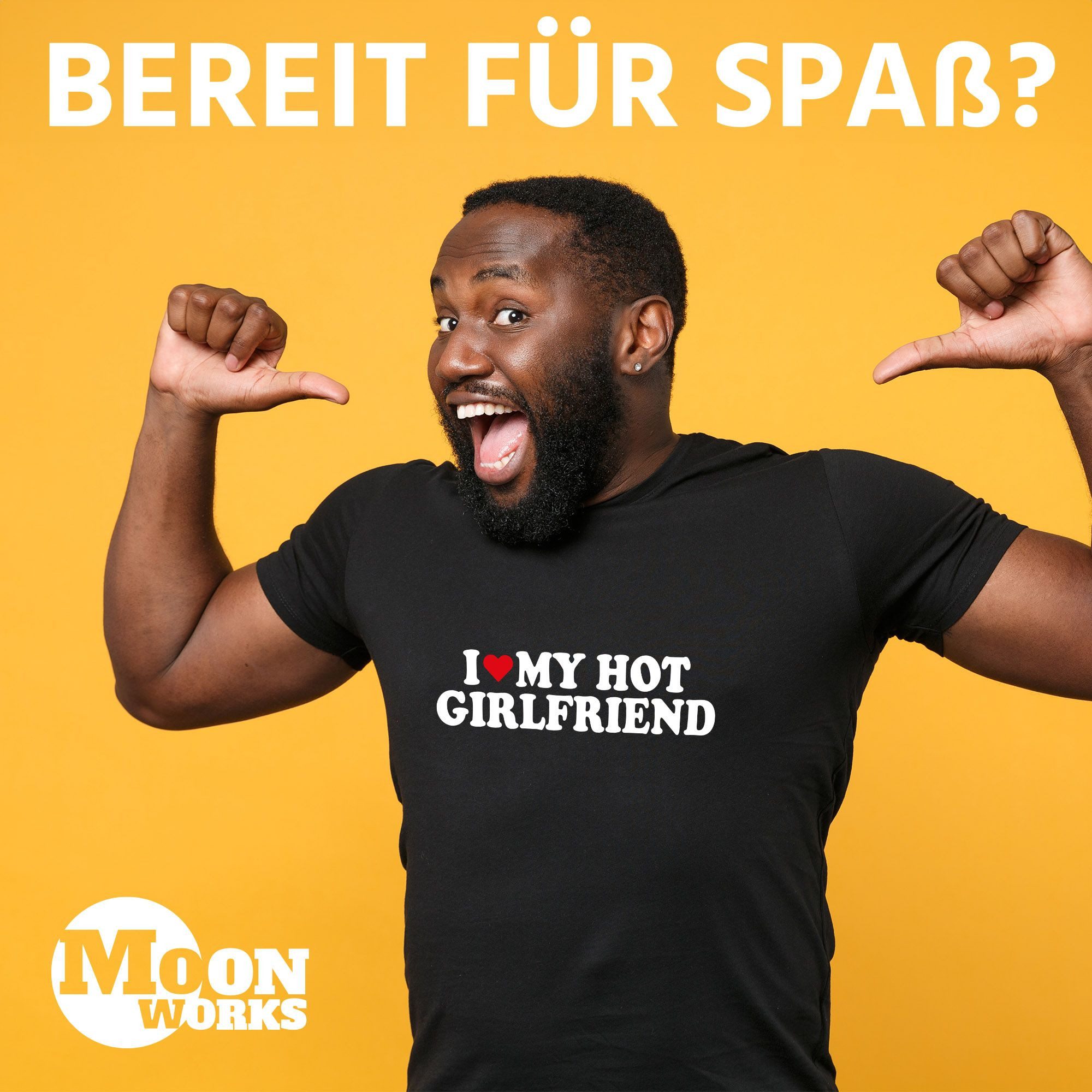 MoonWorks Print-Shirt Herren T-Shirt I love my hot Girlfriend Herz Fun-Shir günstig online kaufen