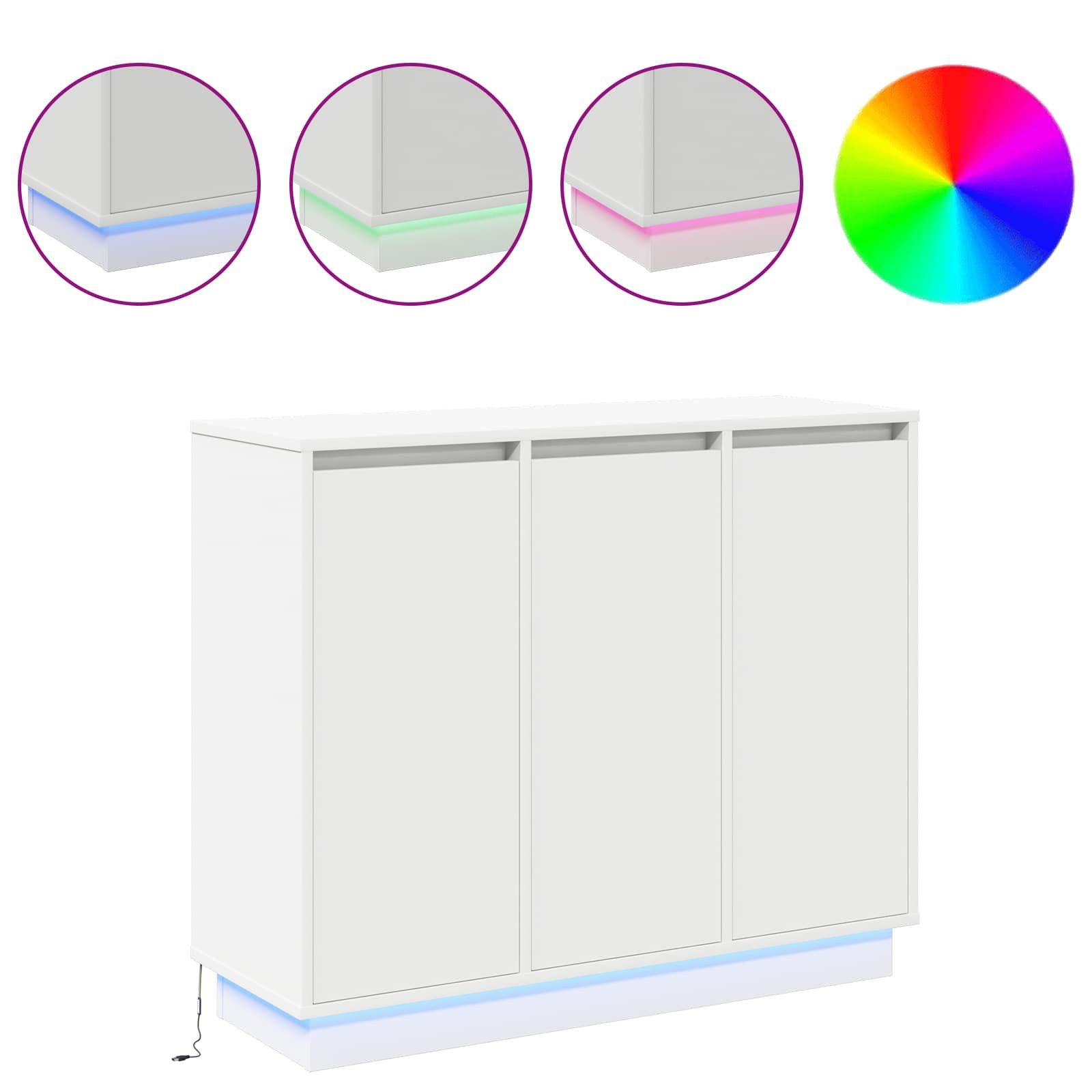 vidaXL Sideboard LED-Sideboard Weiß 90 x 32 x 75 cm Holzwerkstoff (1 St) günstig online kaufen