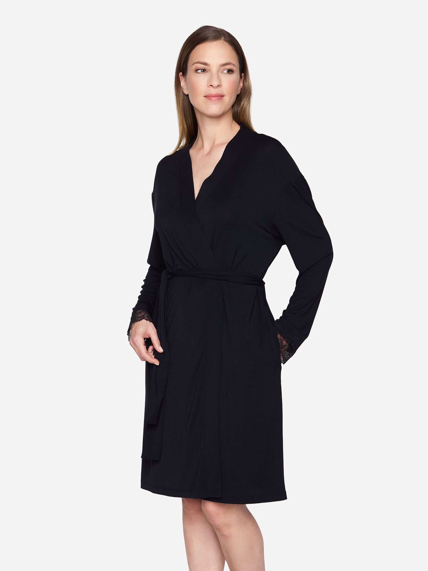 JOOP! Bademantel Grace Robe, Morgenmantel, Kapuzenmantel, Saunamantel