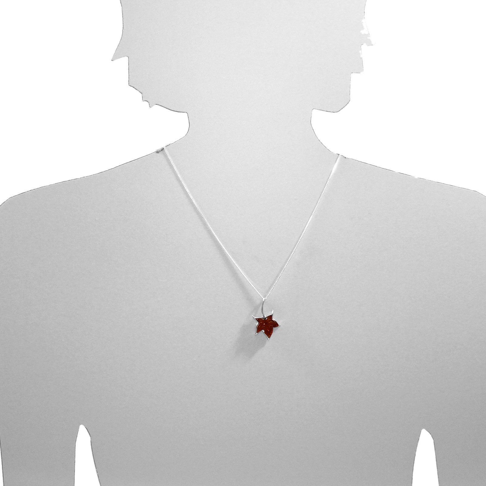 OSTSEE-SCHMUCK Kette mit Anhänger Ostsee-Schmuck Kette mit Anhänger Ahornblatt (2-tlg)