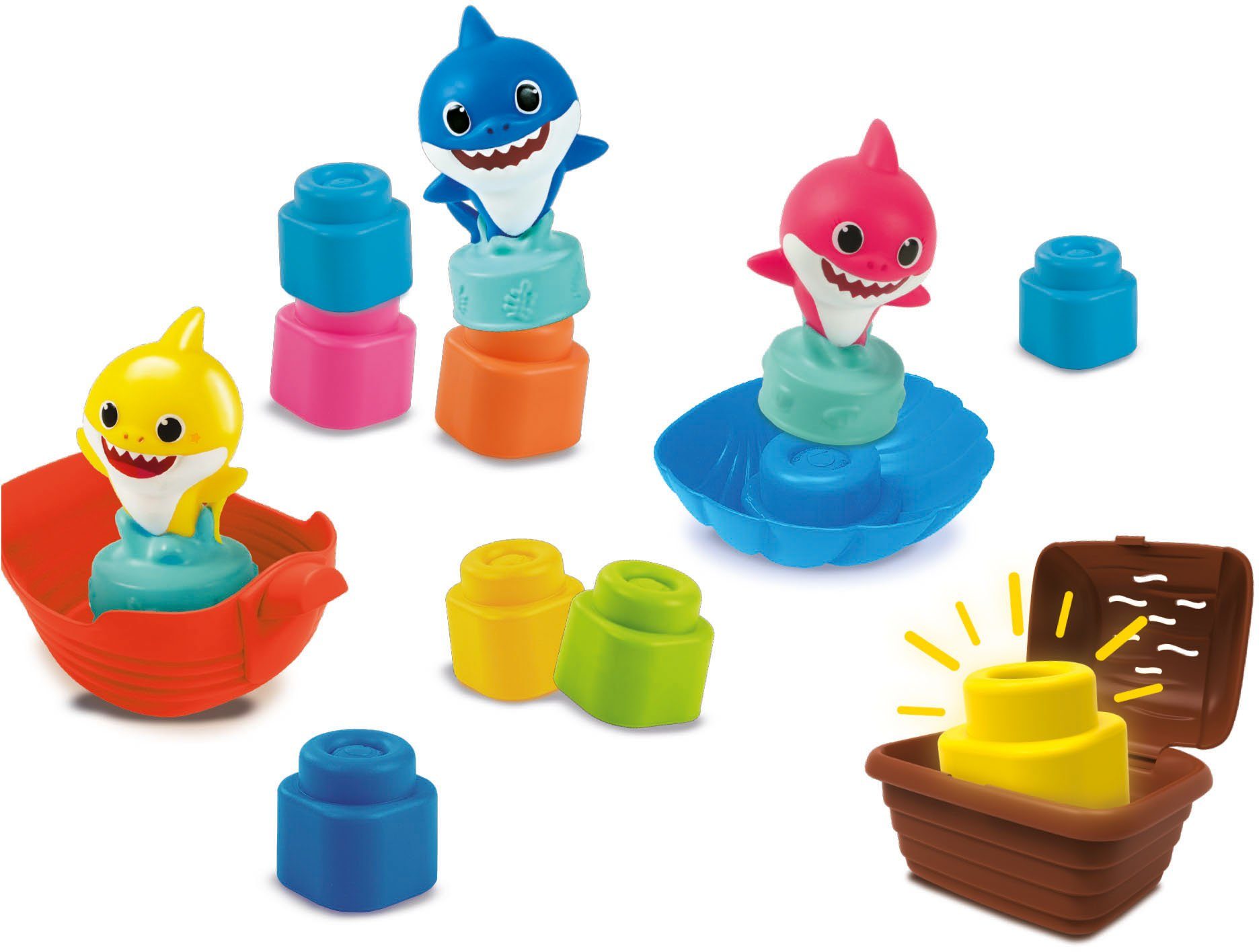 Image of Clementoni® Spielbausteine »Soft Clemmy - Baby Shark Spiel-Set«, (14 St)
