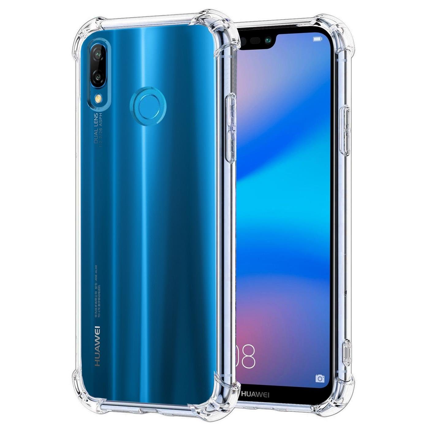 CoolGadget Handyhülle Anti Shock Rugged Case für Huawei P20 Lite 5,8 Zoll, Slim Cover mit Kantenschutz Schutzhülle für P20 Lite Hülle Transparent