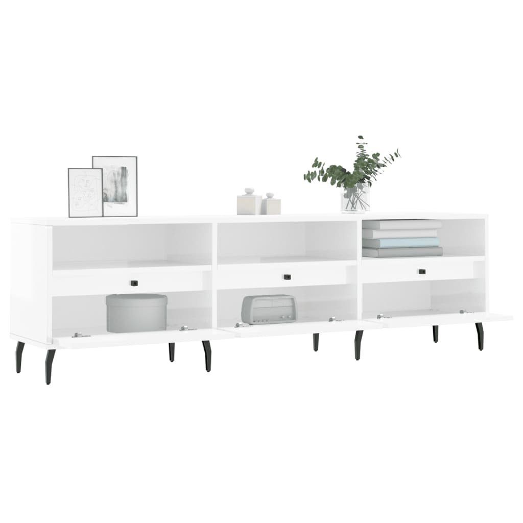 furnicato Hochglanz-Weiß TV-Schrank Holzwerkstoff 150x30x44,5 cm