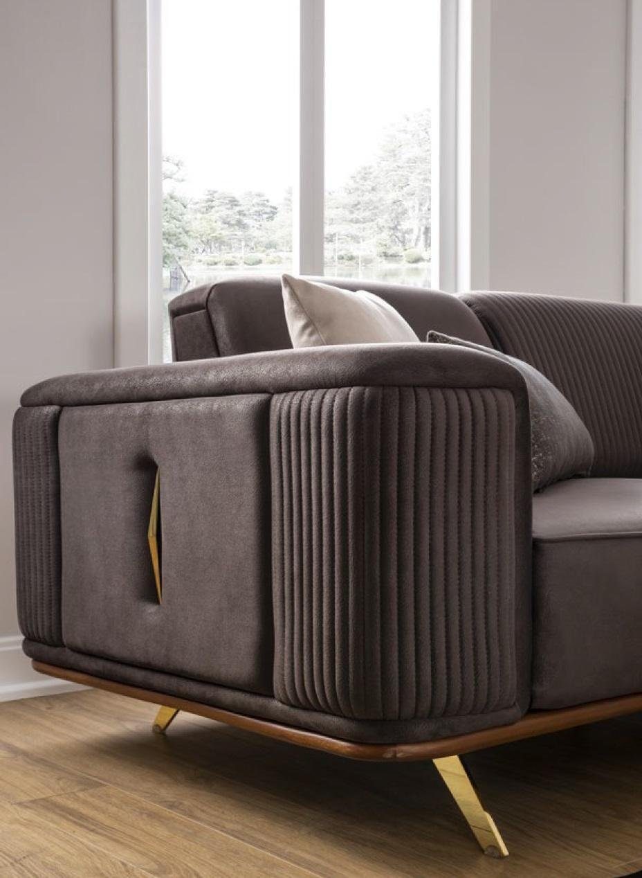 Möbel 4 Sitzer Modernes JVmoebel Textil Sofa Neu 4-Sitzer Wohnzimmer Sofas Big Polyester