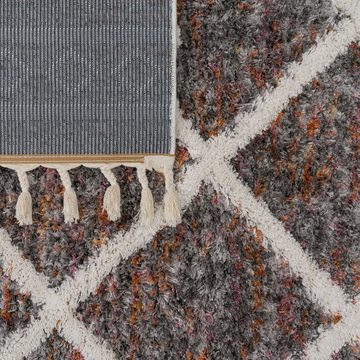 Hochflor-Teppich Wohnzimmer Esszimmer Teppich Hochflor Mit Fransen, TT Home, Läufer, Höhe: 34 mm