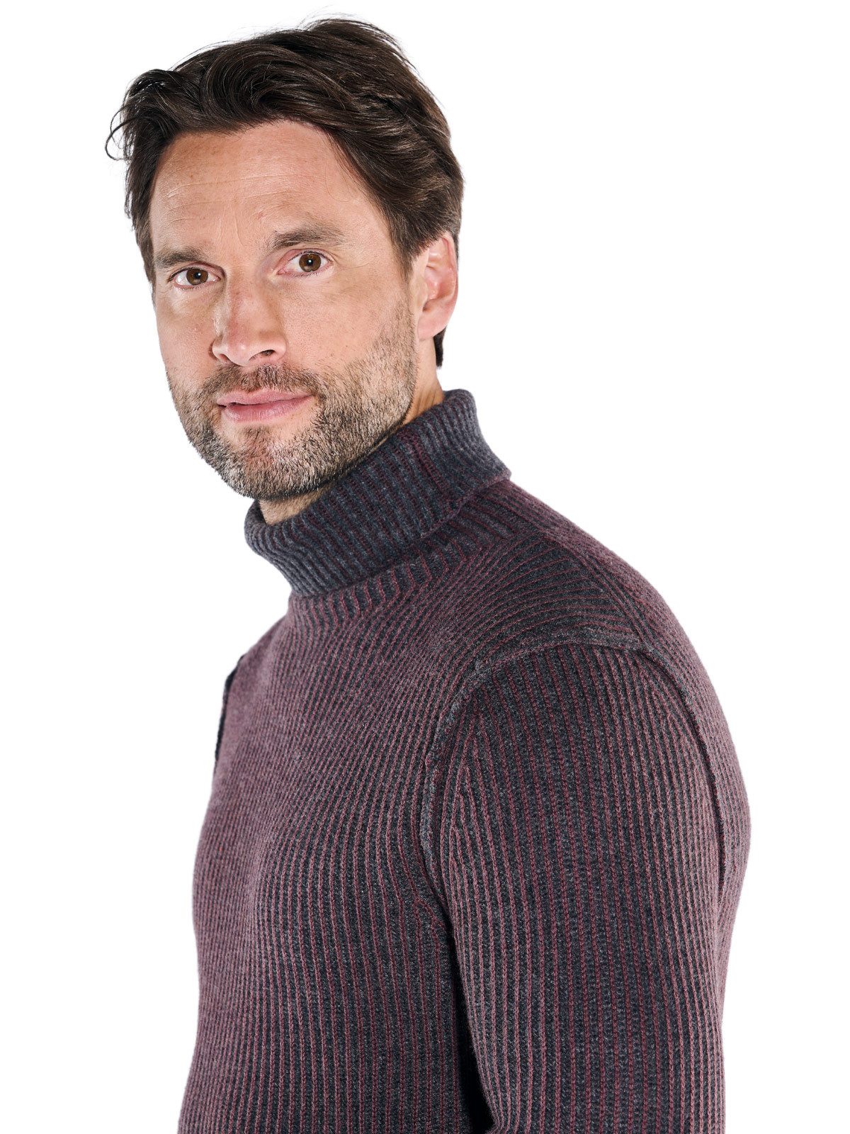 ENGBERS GERMANY Rollkragenpullover ENGBERS GERMANY Herren Pullover mit Kaschmiranteil, Bordeaux