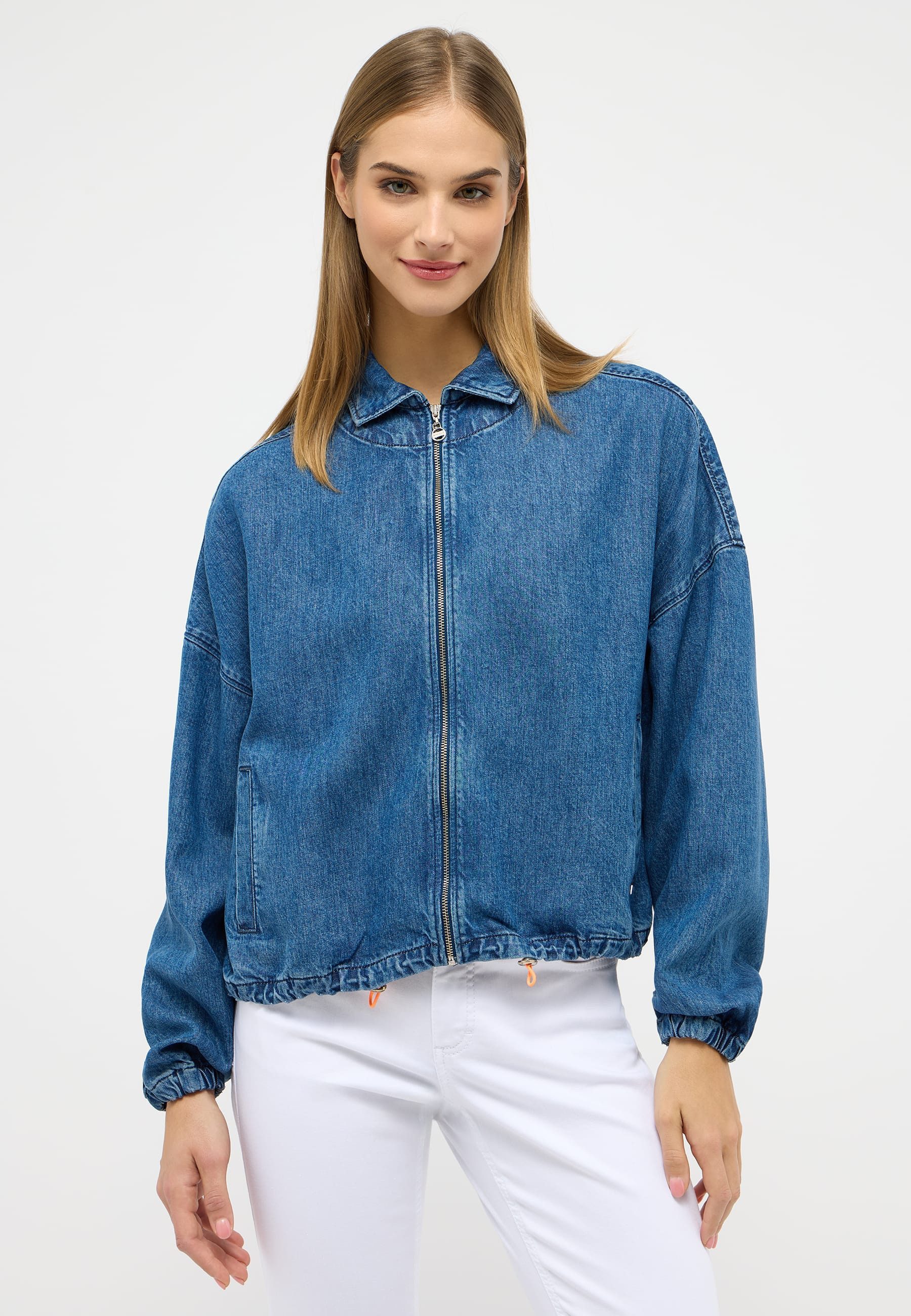 AENGELS Blouson Denim-Blouson mit Neon-Detail mit Kontrastverarbeitung