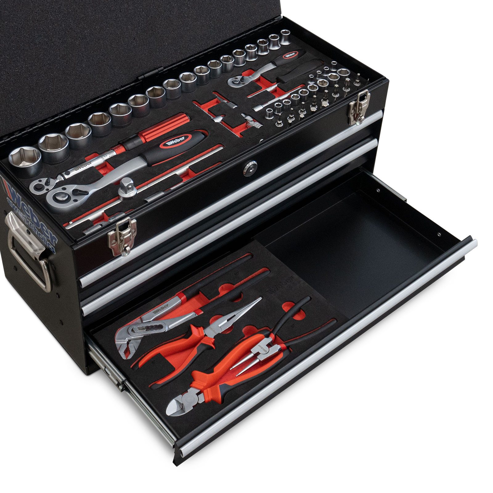 Weber GmbH Werkzeugset Profi Werkzeugkoffer gefüllt 104-teilig für Garage u günstig online kaufen