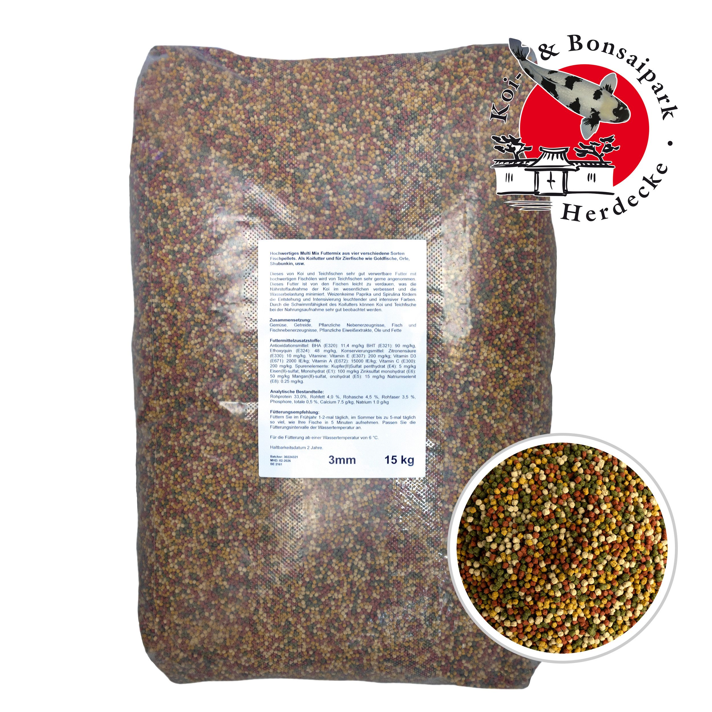 Koi Herdecke Futterspender Koi Herdecke 3 mm Premium Multimix 4 Sorten Koifutter schwimmend 5 kg