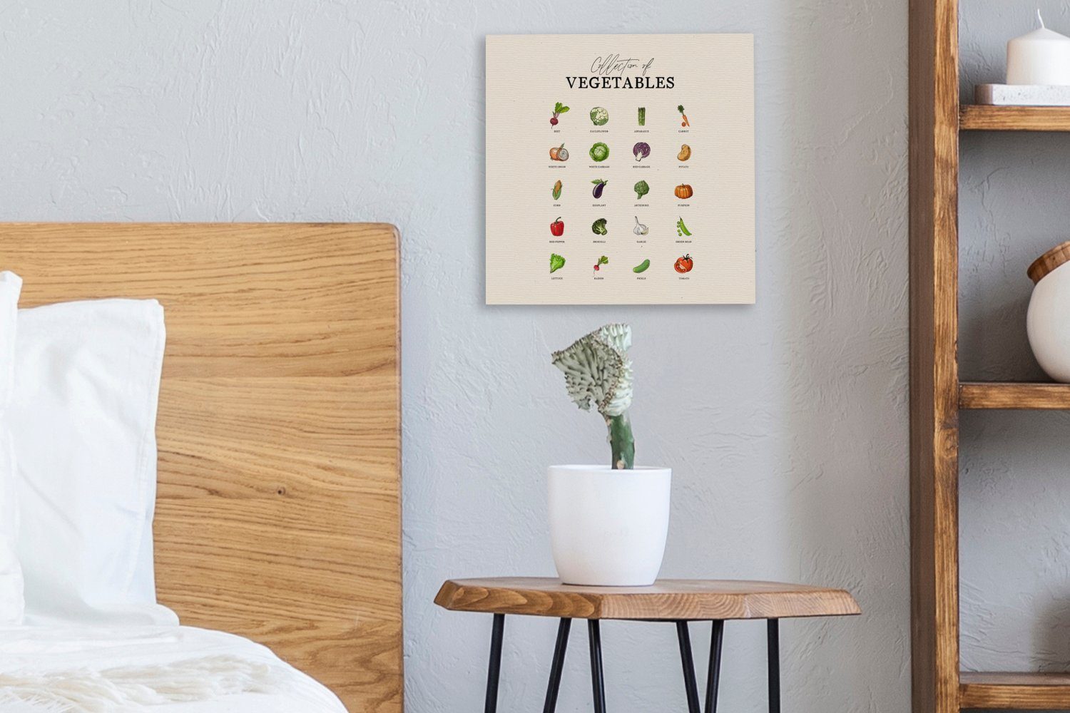 OneMillionCanvasses® Leinwandbild Gemüse Bilder Küche, - St), für (1 - Lebensmittel Leinwand Schlafzimmer Wohnzimmer