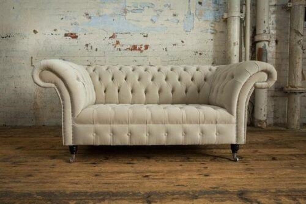 JVmoebel Sofa Chesterfield Polster Sofas Design Luxus Textil Sofa 2 Sitzer