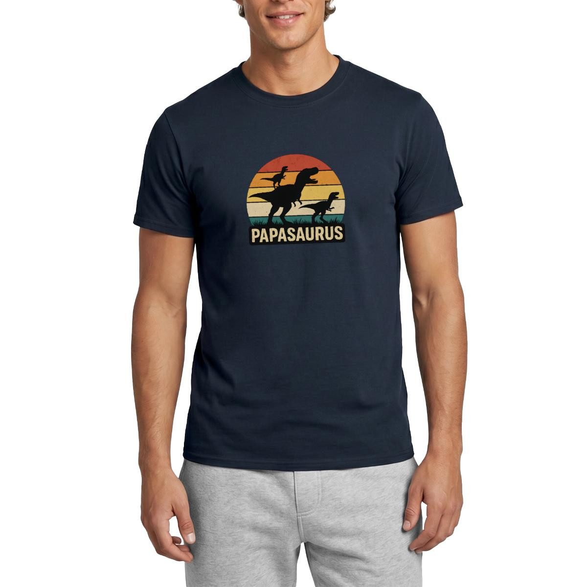 T-Shirt Papasaurus Dino Papa Männer T-Shirt