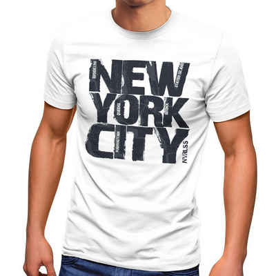 Neverless Print-Shirt Herren T-Shirt New York City Schriftzug Print Fashion Streetstyle Neverless® mit Print