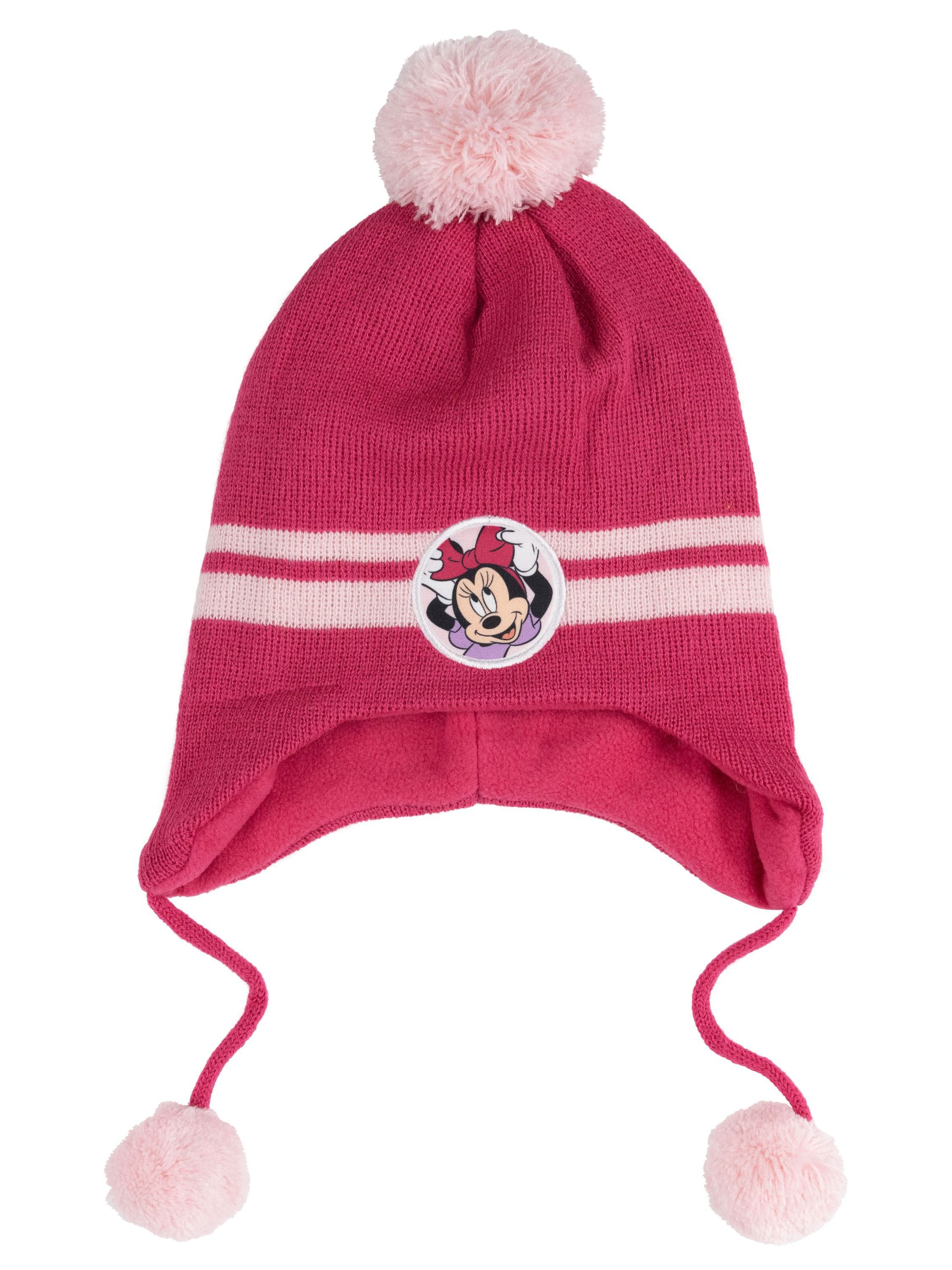 United Labels® Strickmütze Disney Minnie Mouse Strickmütze Wintermütze mit Bommel Mütze