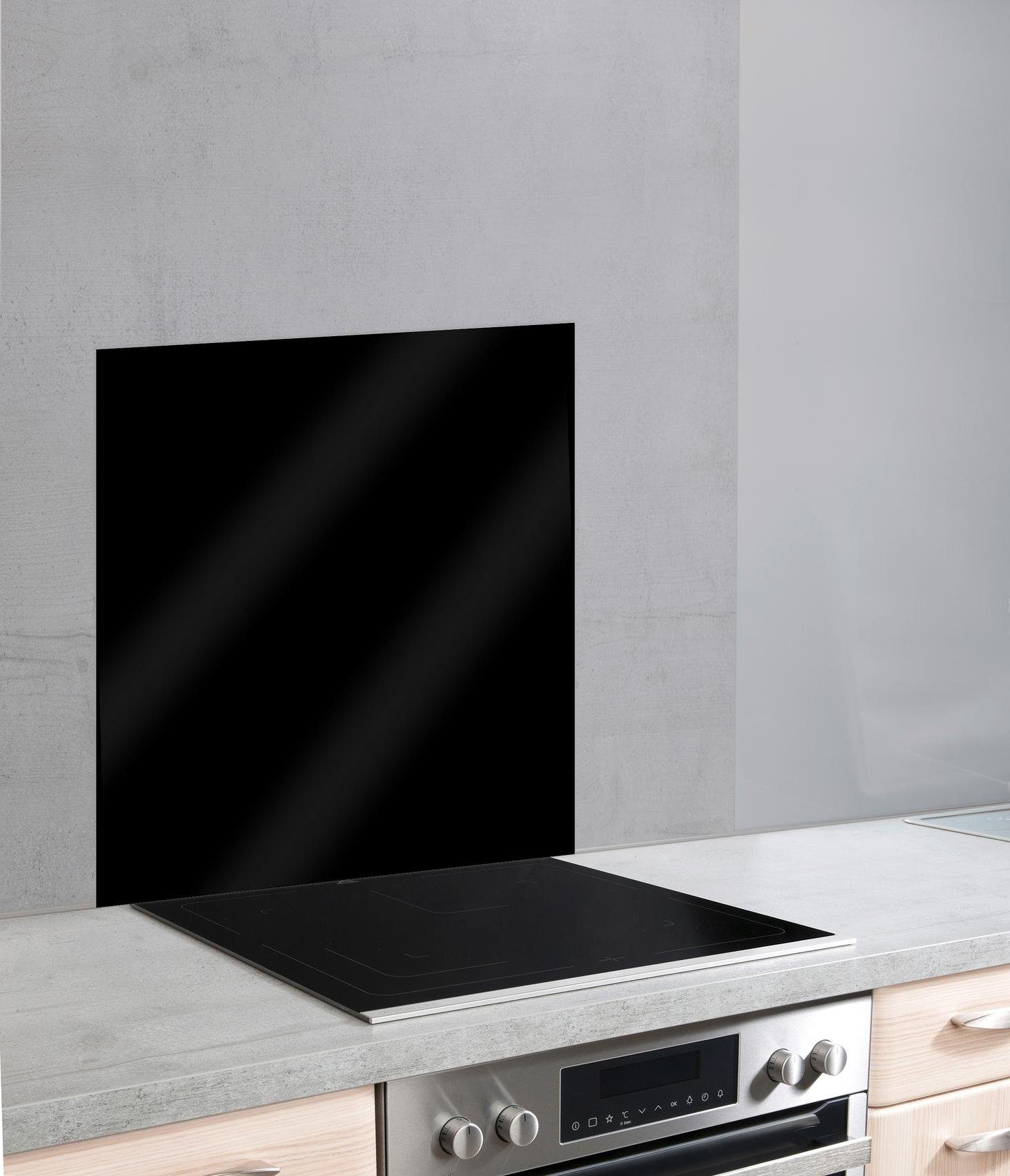 unifarbene WENKO Unifarben, (1-tlg), Glasrückwand schwarz Küchenrückwand