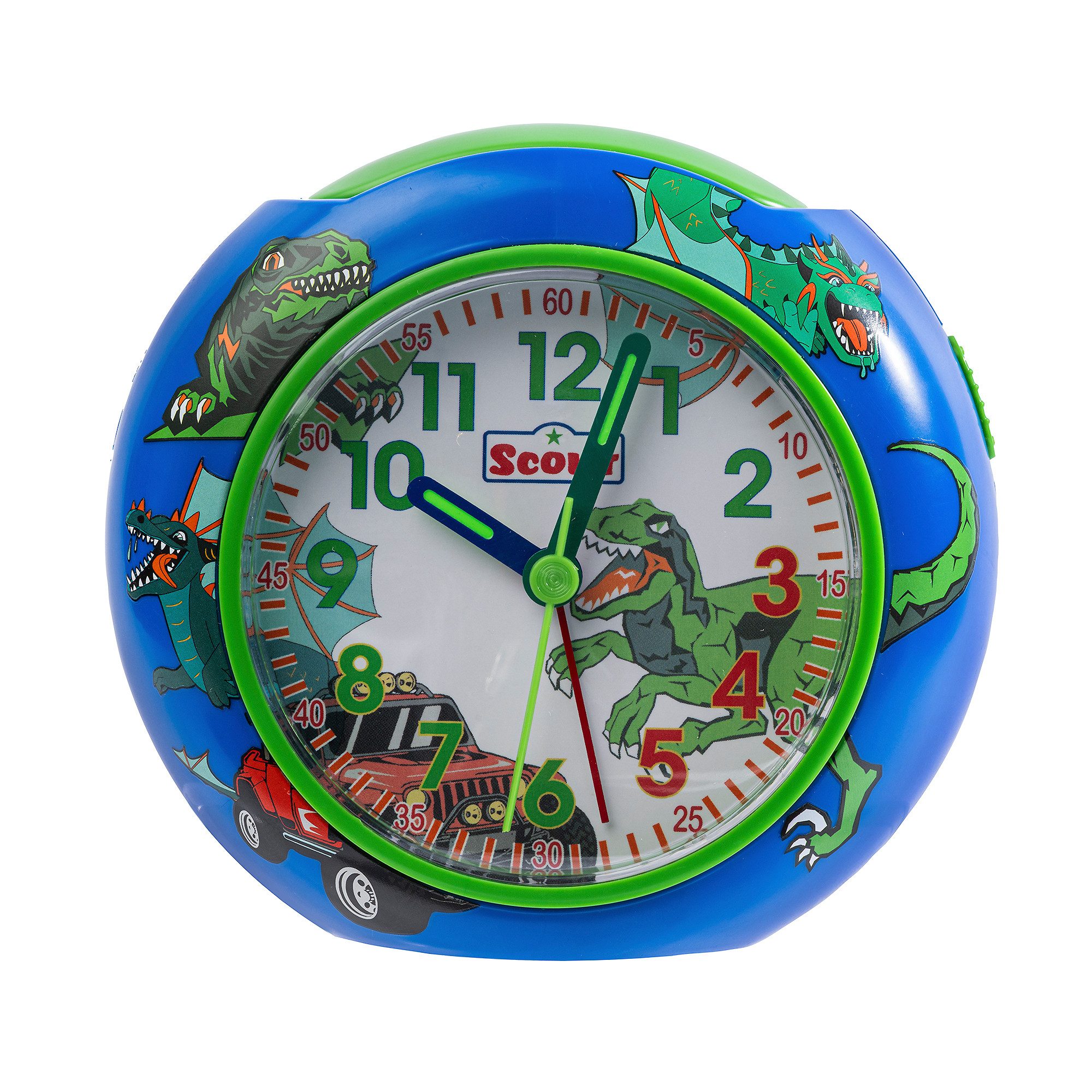 Scout Kinderwecker Pics Quarzwecker, Lernwecker, Geschenkidee, Kinderzimmer, Schulanfang, Dino
