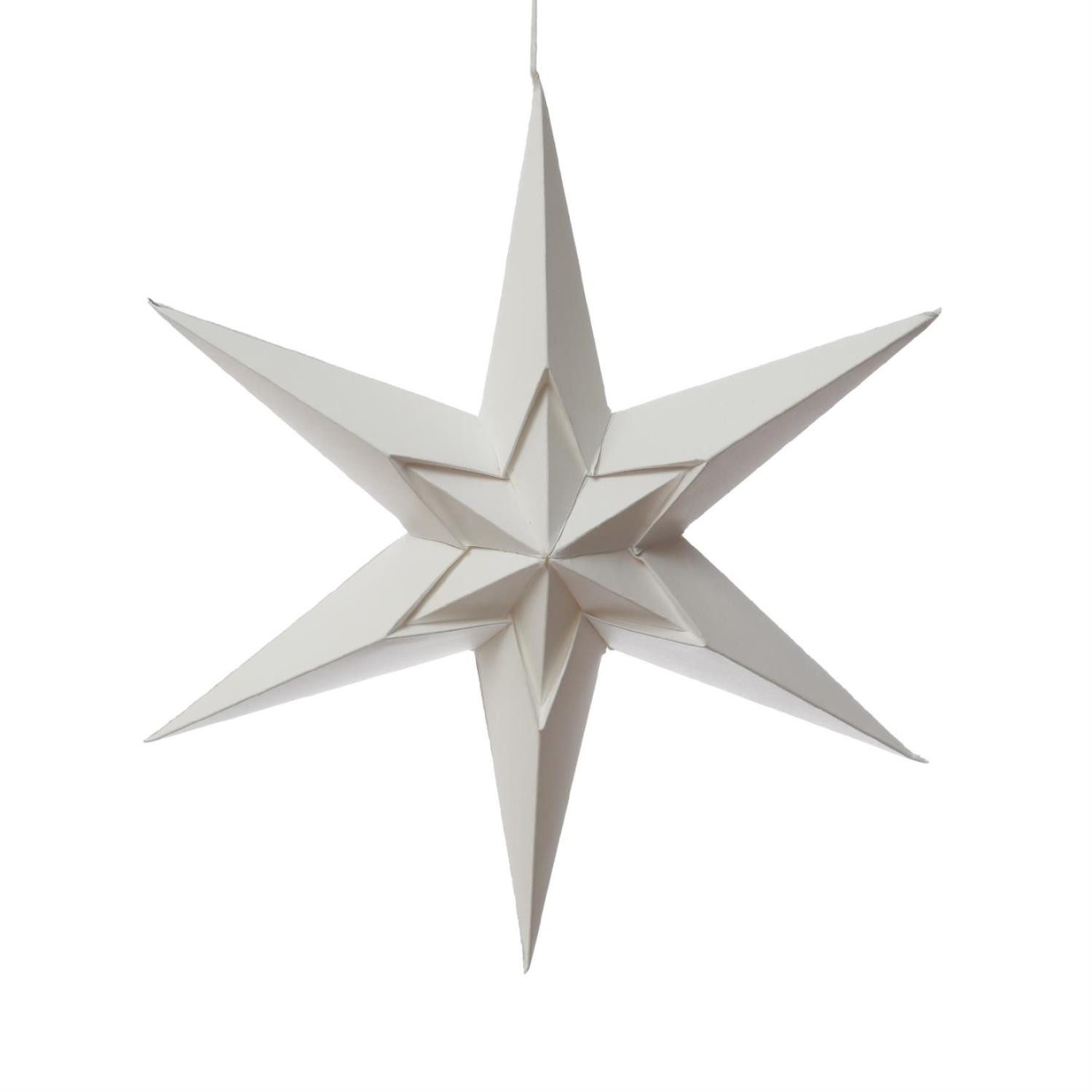 MARELIDA Papierstern Weihnachtsstern Luna Dekostern Adventsstern 6-zackig D: 30cm weiß