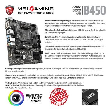 Meinpc MSI 5600 RTX 4060 Gaming-PC (AMD Ryzen 5 5600, Nvidia GeForce RTX 4060, 32 GB RAM, 2000 GB SSD, RGB Kühler, Windows 11, Gamer, Gaming, RGB)
