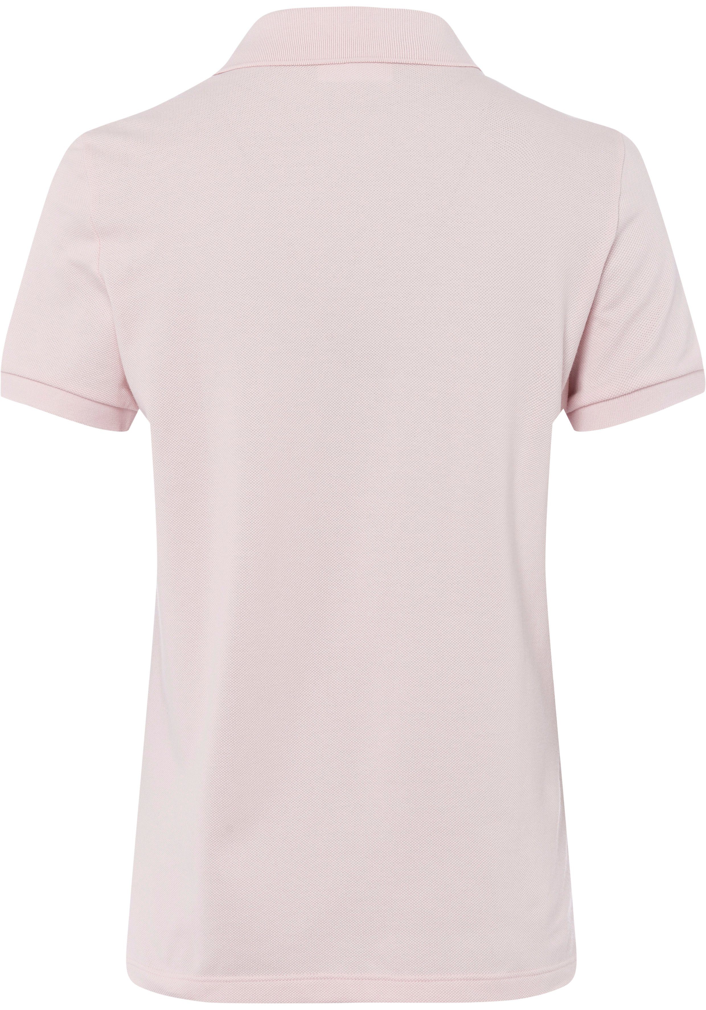 Lacoste Poloshirt mit Lacoste-Logo-Patch auf der rosa Brust