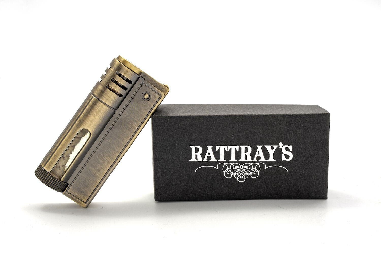 Feuerzeug Rattray's Feuerzeug Antik Messing Vintage Steam Punk Benzin Tank