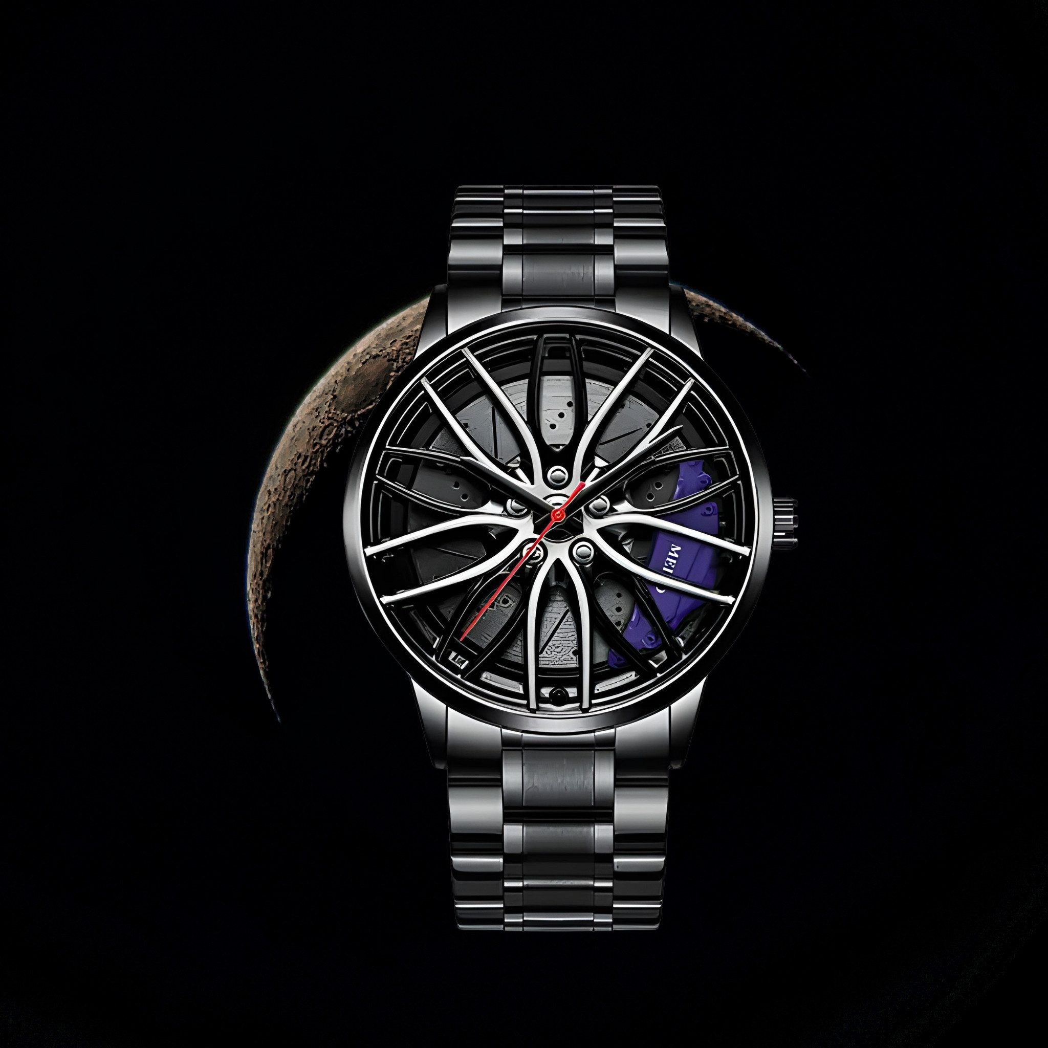 Quarzuhr Felgenuhr Sportwagen Uhr, Dreidimensionales Felgendesign Felgenuhr, Sportwagenuhr, 3D Uhr, Autoliebhaber Uhr