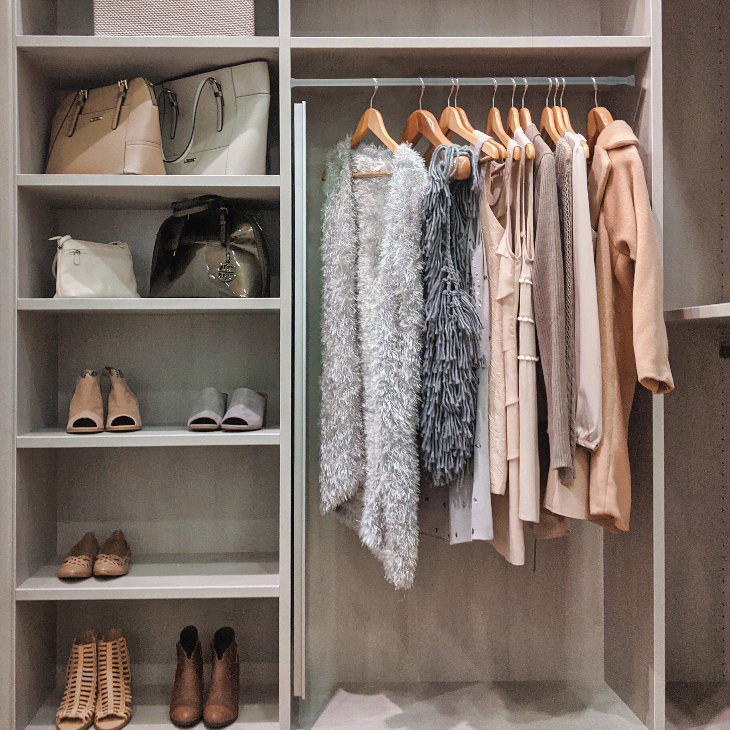 relaxdays Duschvorhangstange Graue Teleskopstange Edelstahl, Ø 20 mm, auszi günstig online kaufen