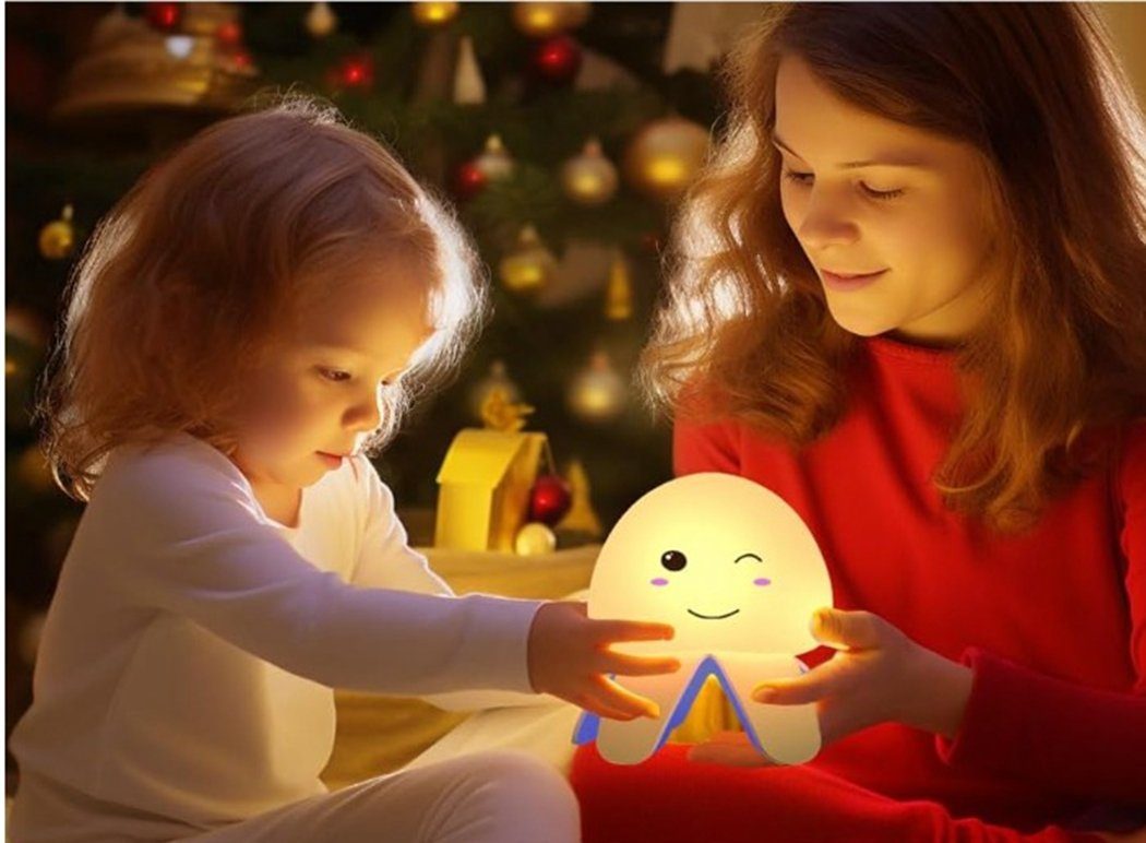 TUABUR Nachtlicht Kinder-Silikon-Nachtlicht LED-Nachtlicht, Quallenlampe, Niedliche