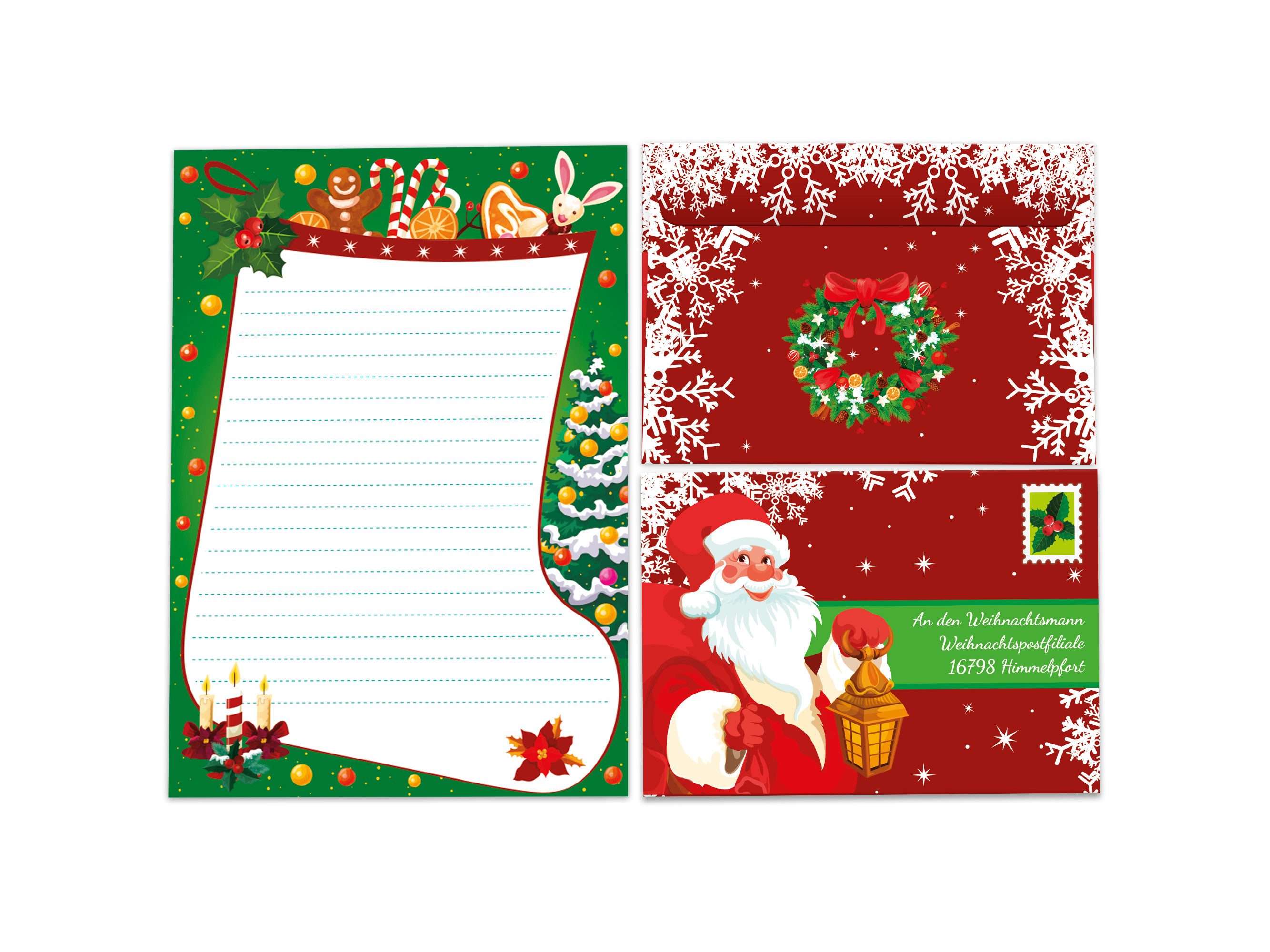 LIMONIA Канцелярские товары Set Kinder Briefblock A5 mit Umschlägen Notizblock Weihnachten, Weihnachtsbriefpapier, Weihnachtsgrüße, Geschenk Idee