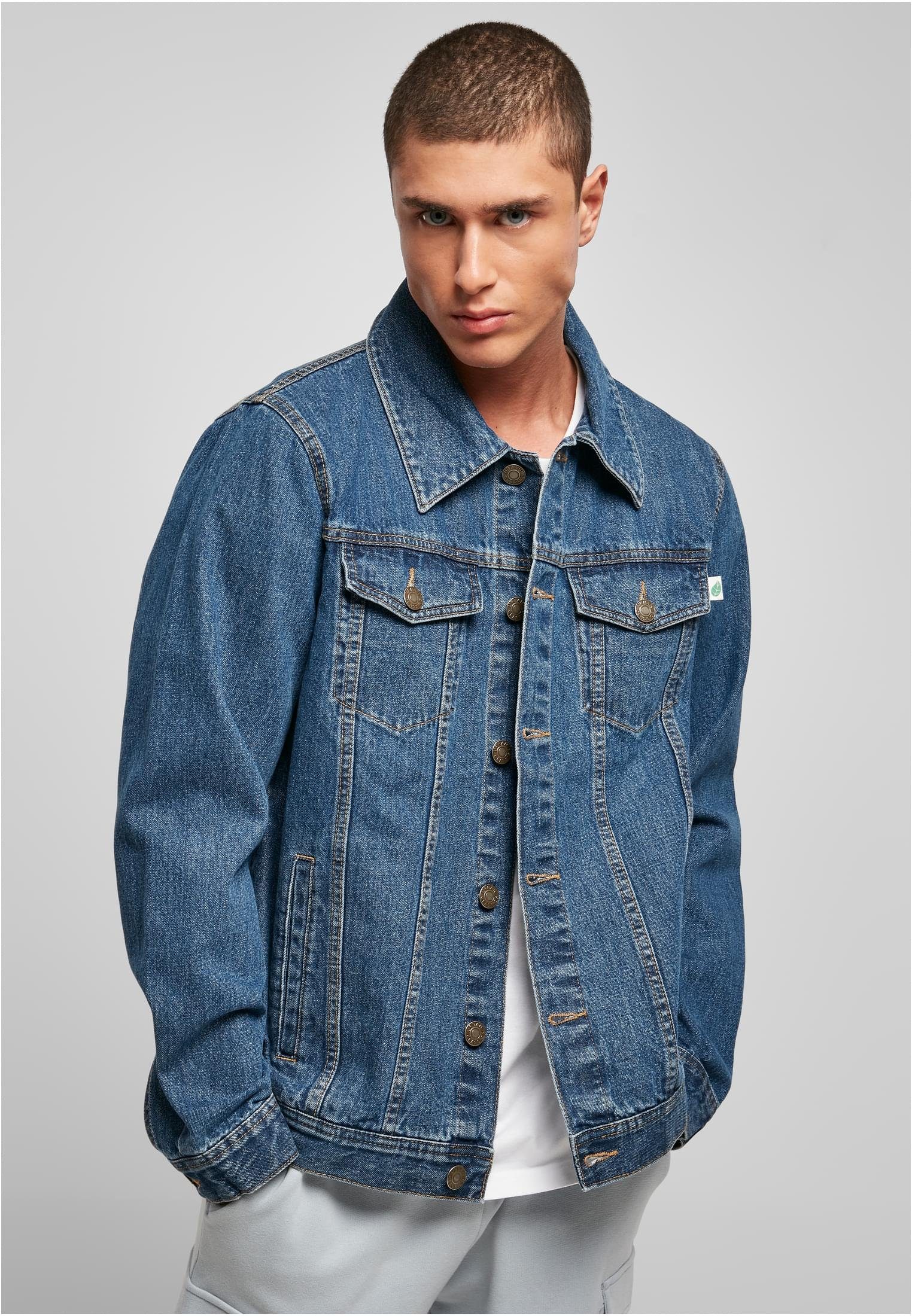 URBAN CLASSICS Sommerjacke Herren Organic Basic Denim Jacket (1-St) midindigo washed