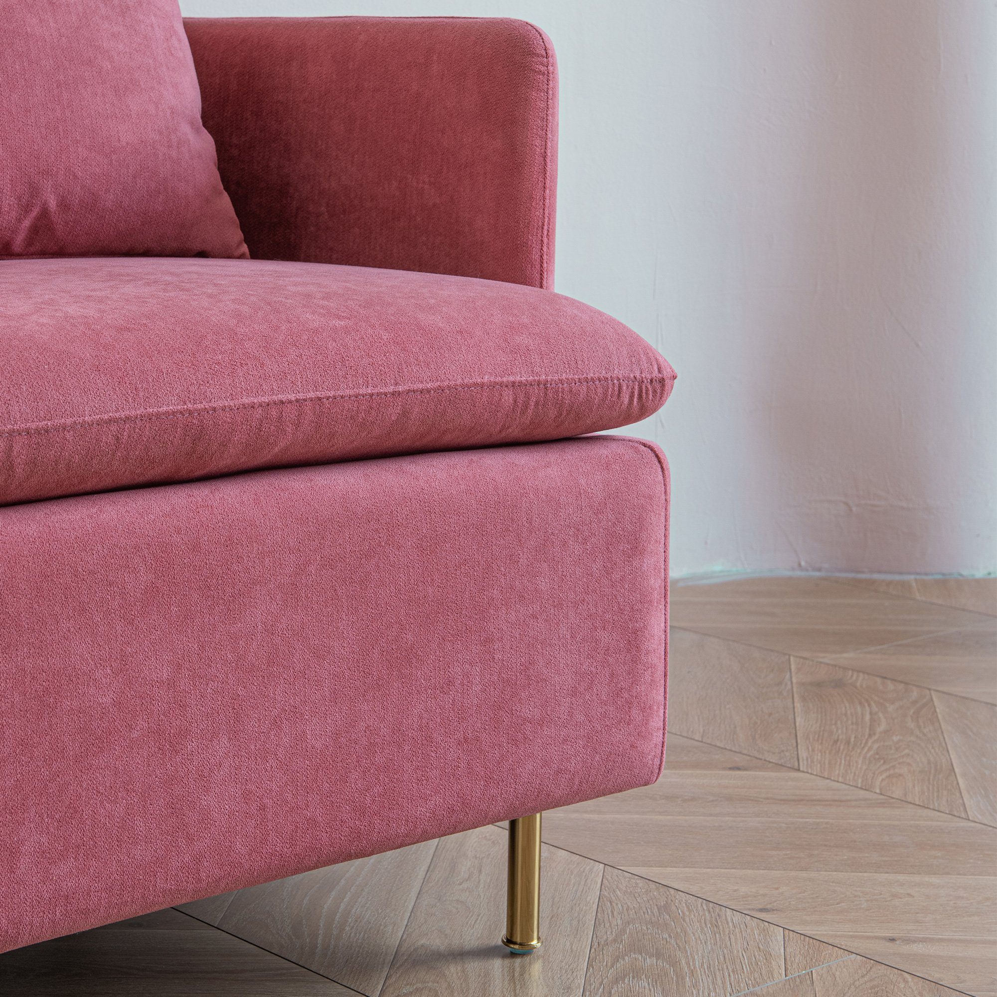 Weinrot gepolsterter Odikalo Farbe Modern Sofa Einzelsofa Sessel, mehrere Baumwollleinen,